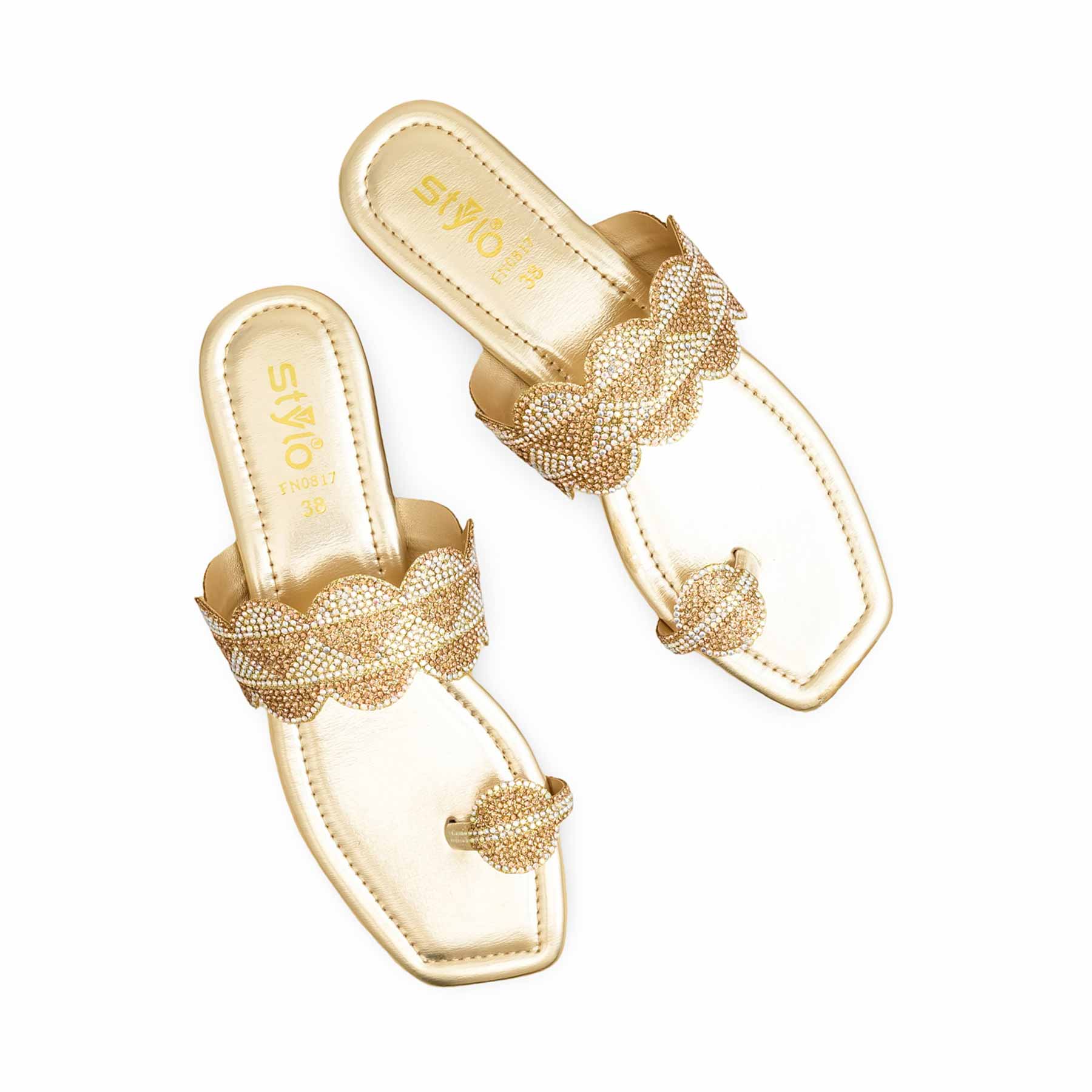 Golden Fancy Chappal FN0817 - Image 5