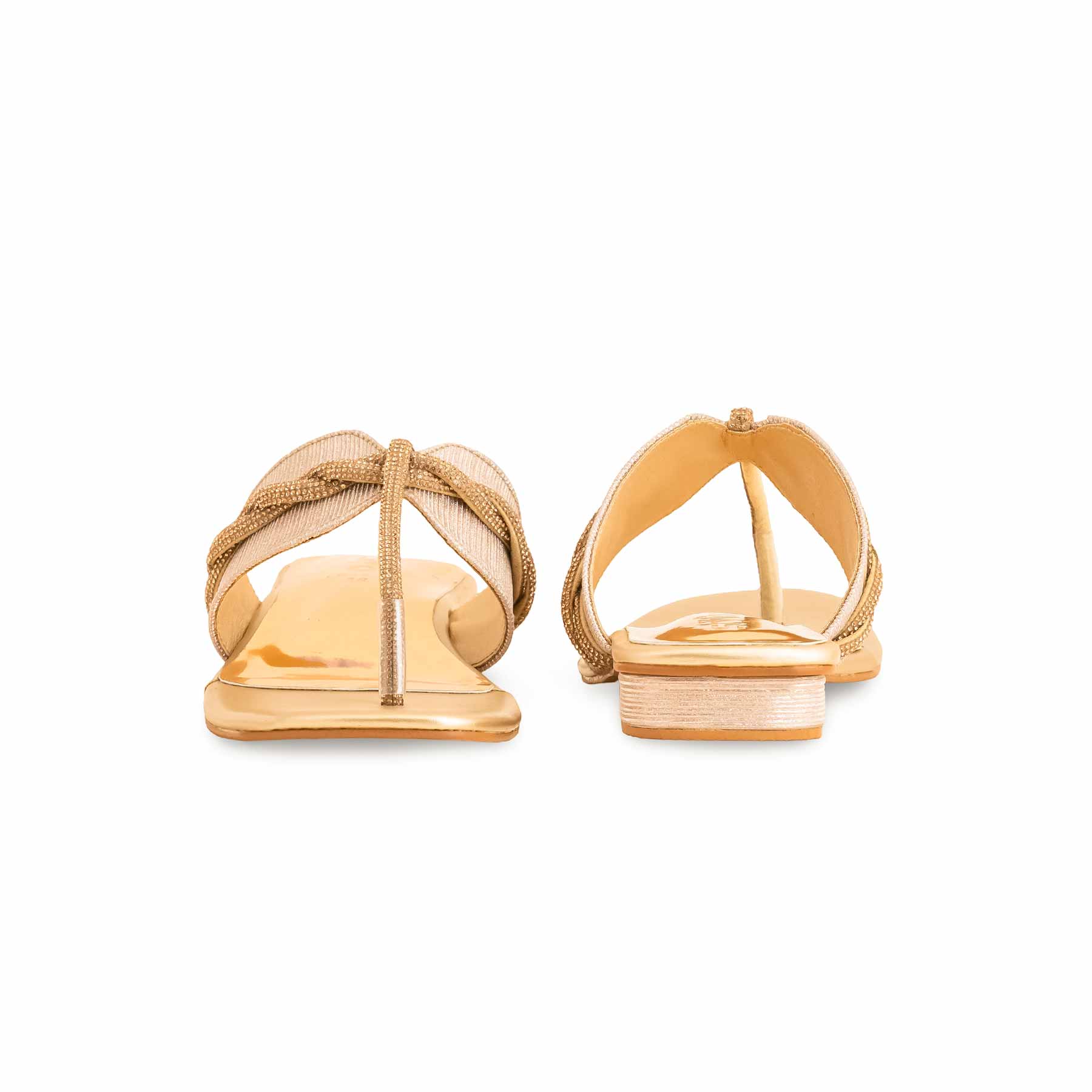 Golden Fancy Chappal For Ladies FN0803 - Image 4