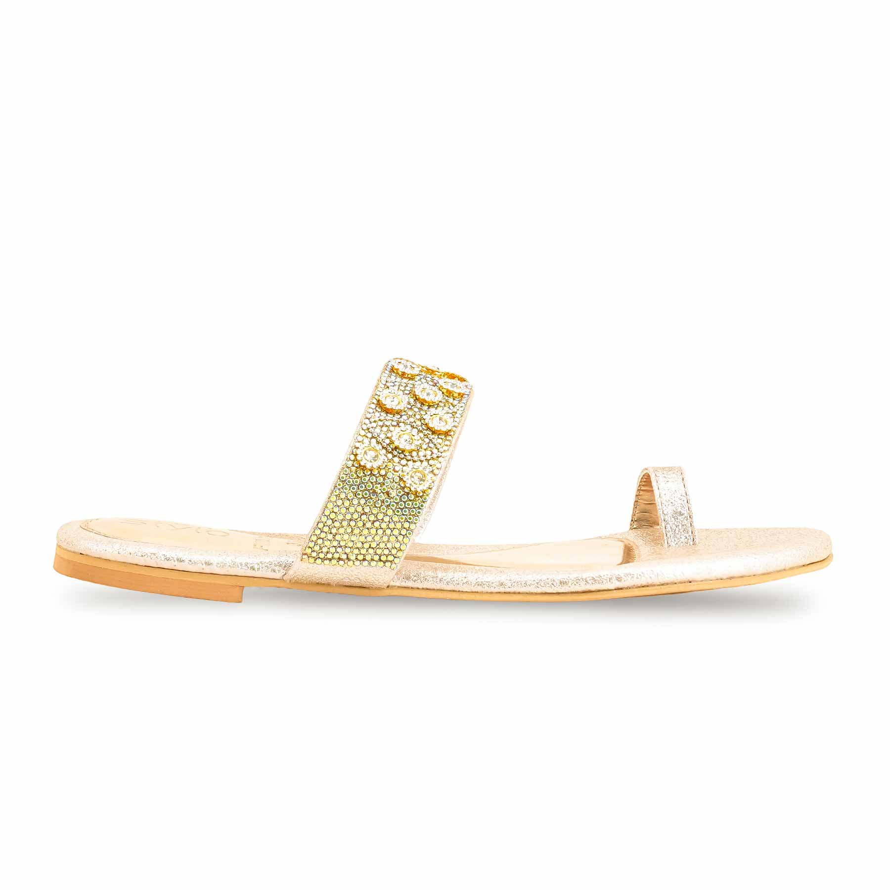 Golden Fancy Chappal For Women FN0793 - Image 2