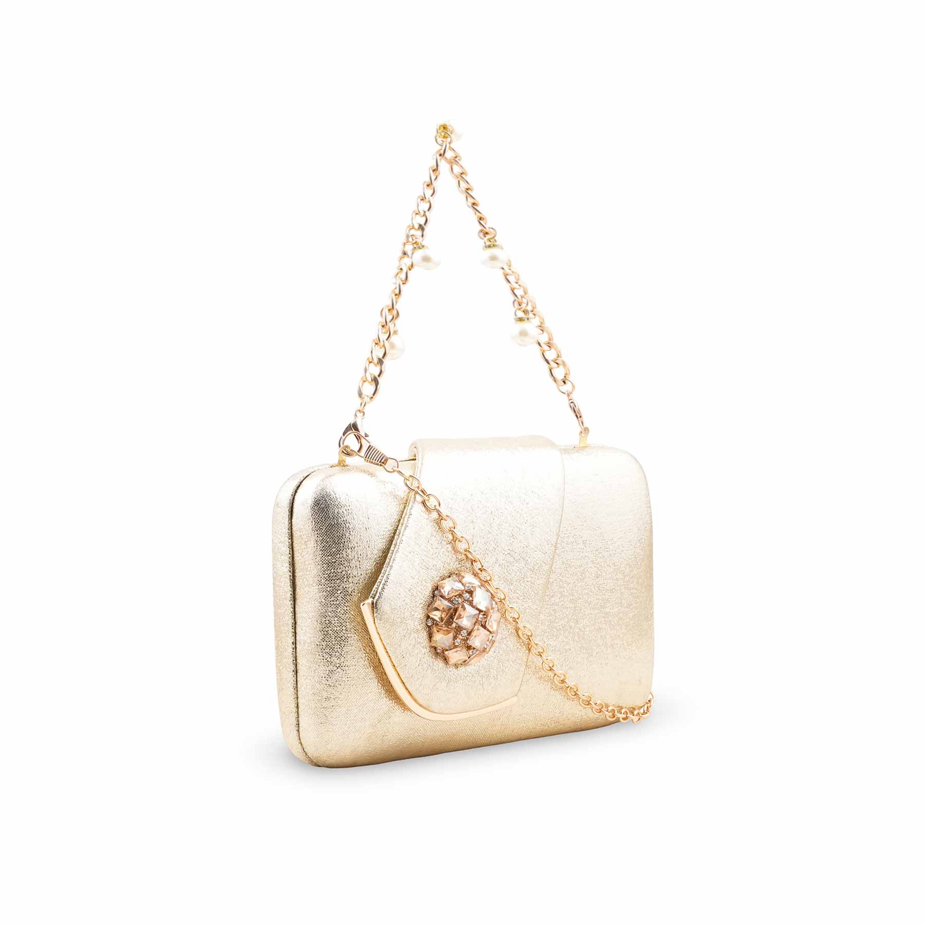 Golden Fancy Clutch For Ladies P24407 - Image 3