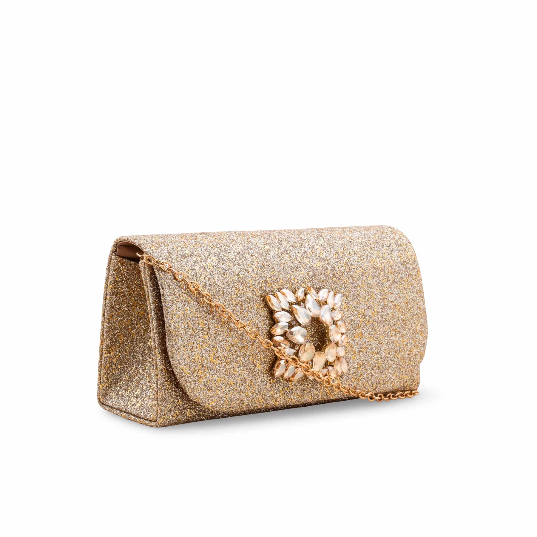 Golden Fancy Clutch For Ladies P24415 - Image 3
