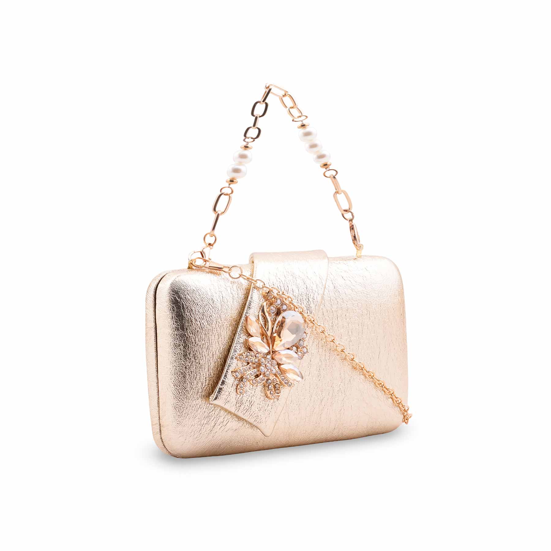Golden Fancy Clutch For Ladies P24446 - Image 3