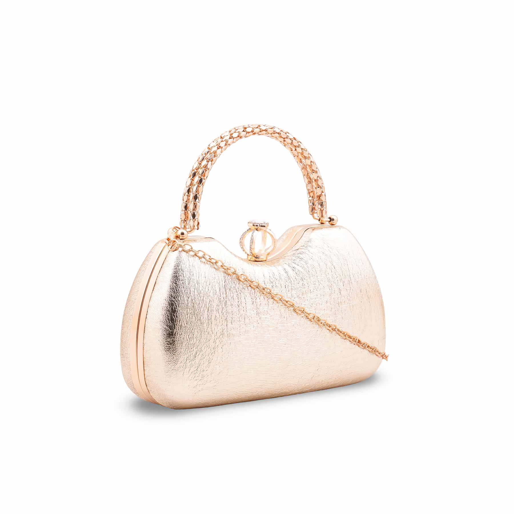 Golden Fancy Clutch For Ladies P24447 - Image 3
