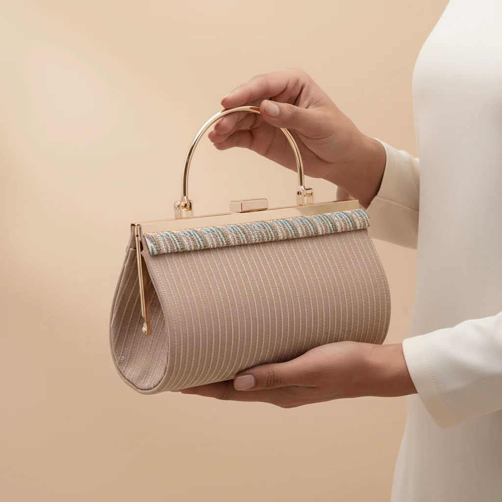 Golden Fancy Clutch For Women P15695 - Image 2