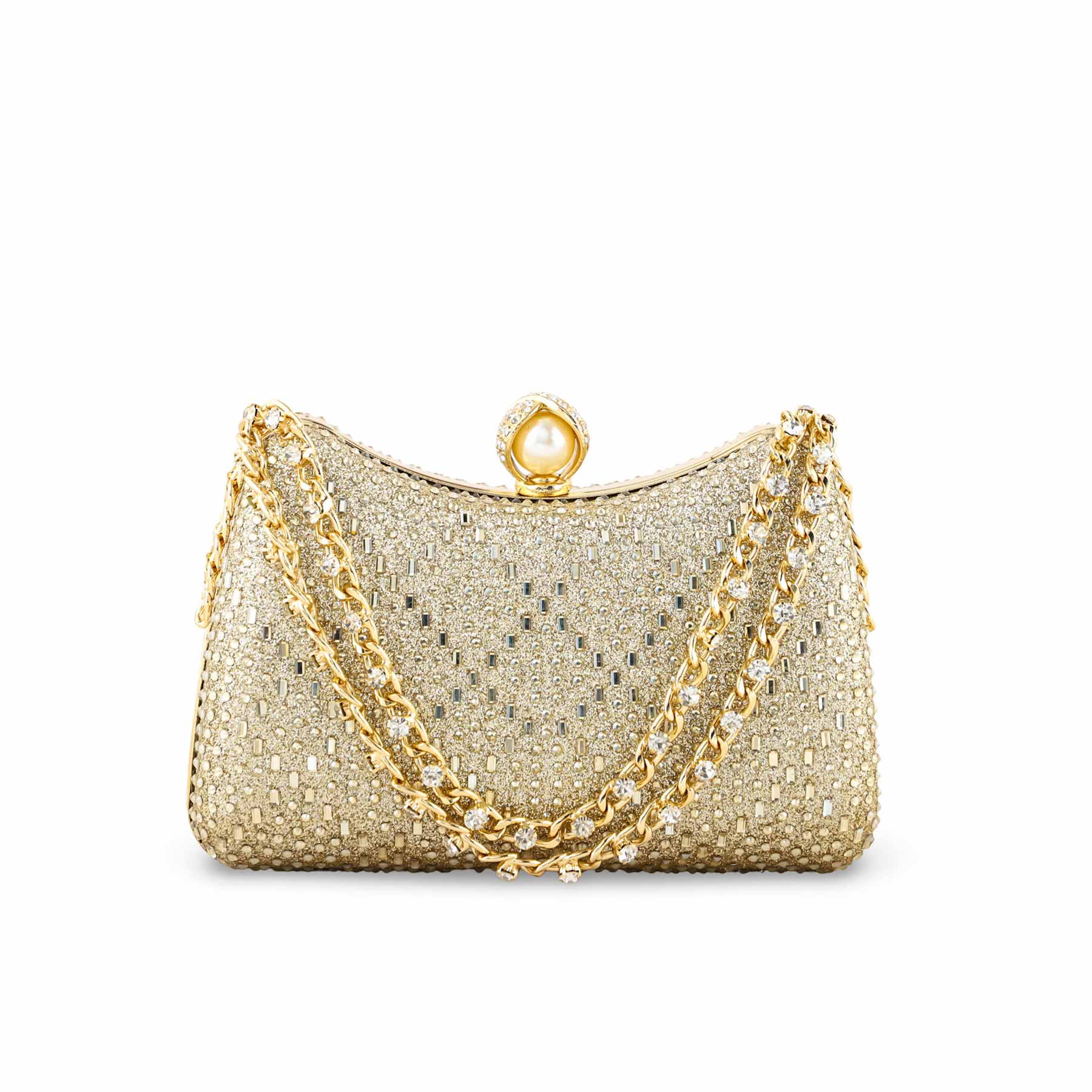Golden Fancy Clutch For Women P24383 - Image 2