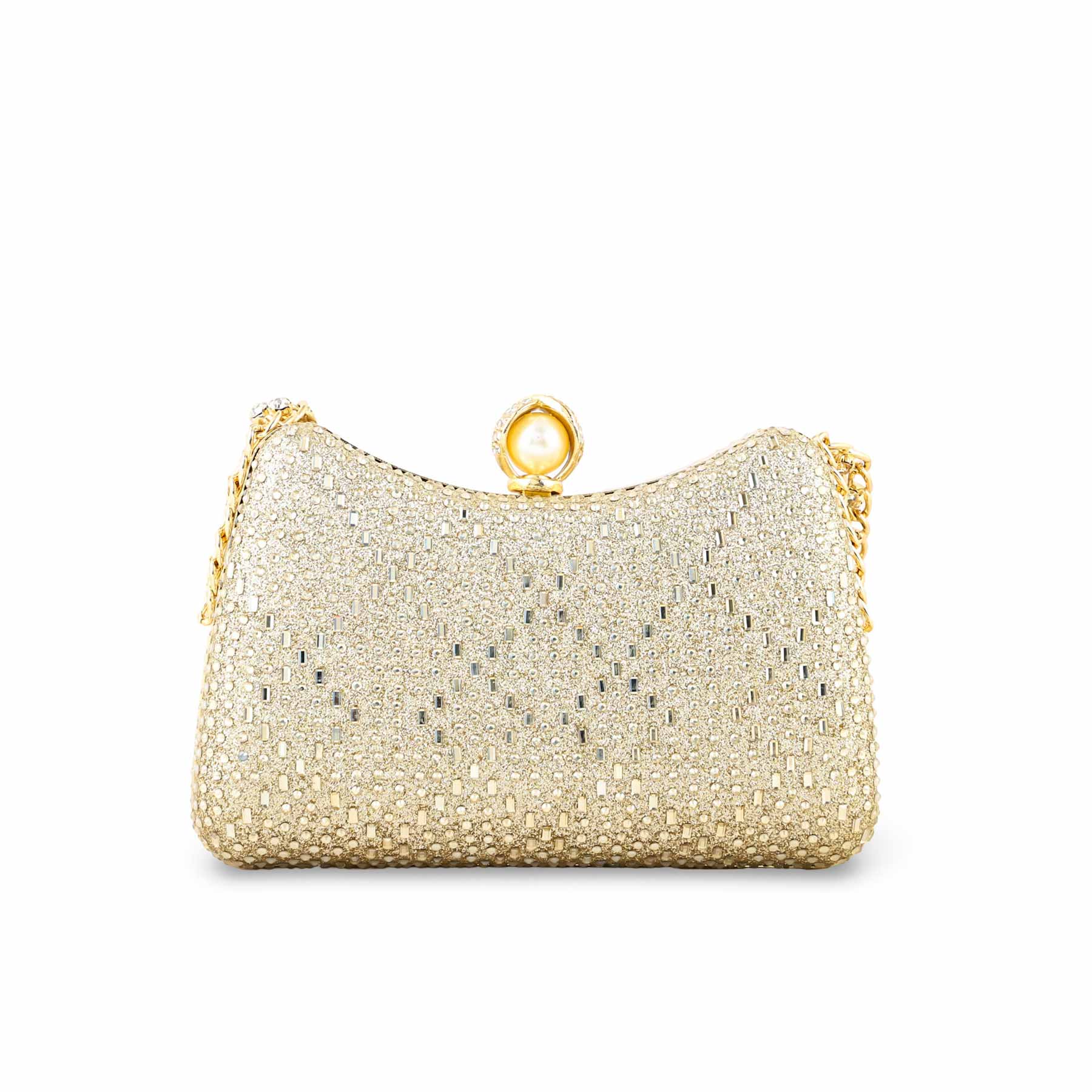 Golden Fancy Clutch For Women P24383 - Image 4