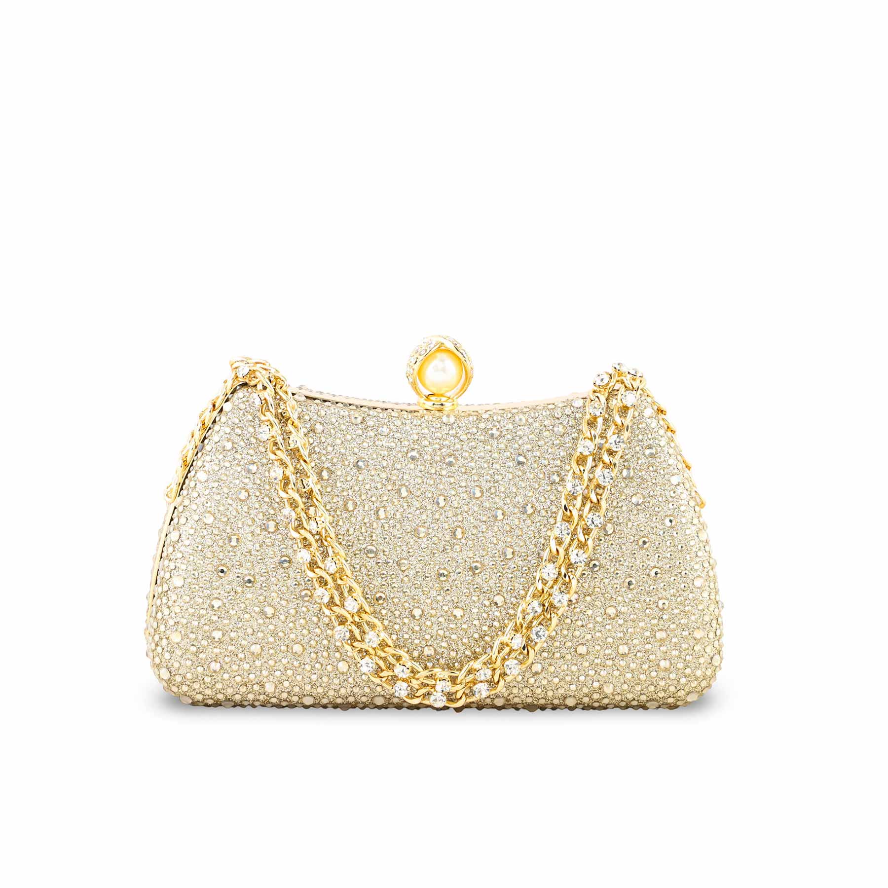 Golden Fancy Clutch For Women P24384 - Image 2