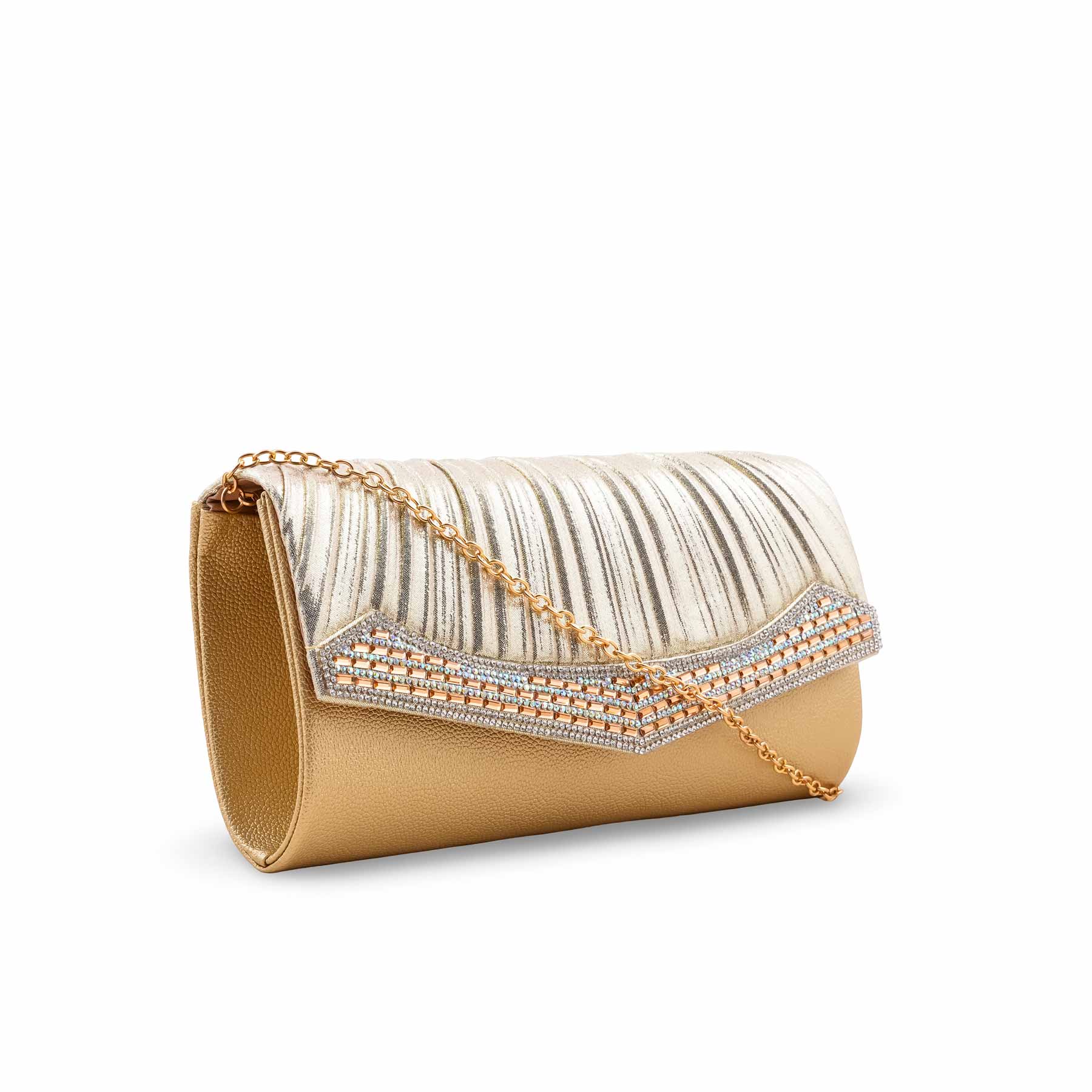 Golden Fancy Clutch For Women P24420 - Image 3