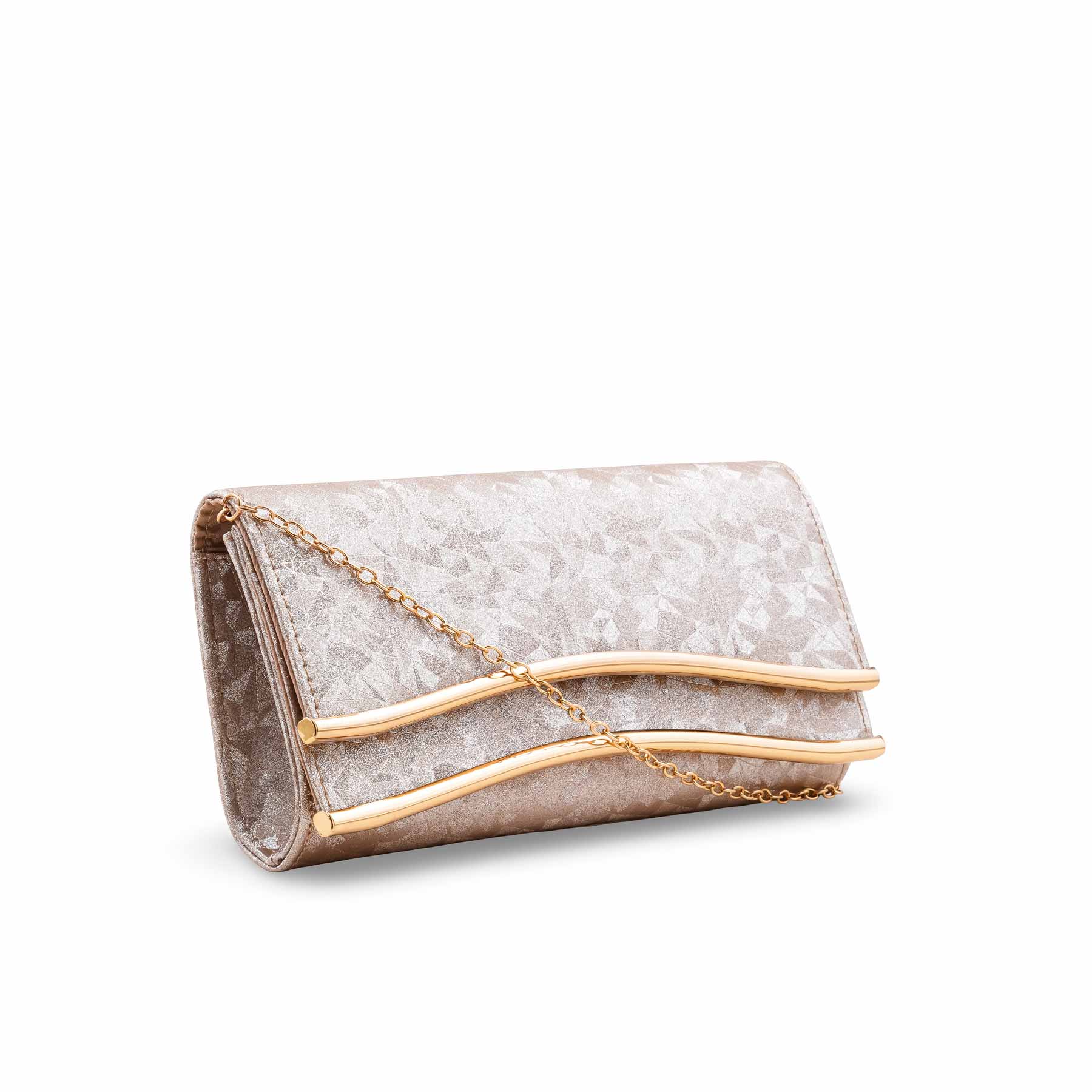 Golden Fancy Clutch For Women P24425 - Image 3