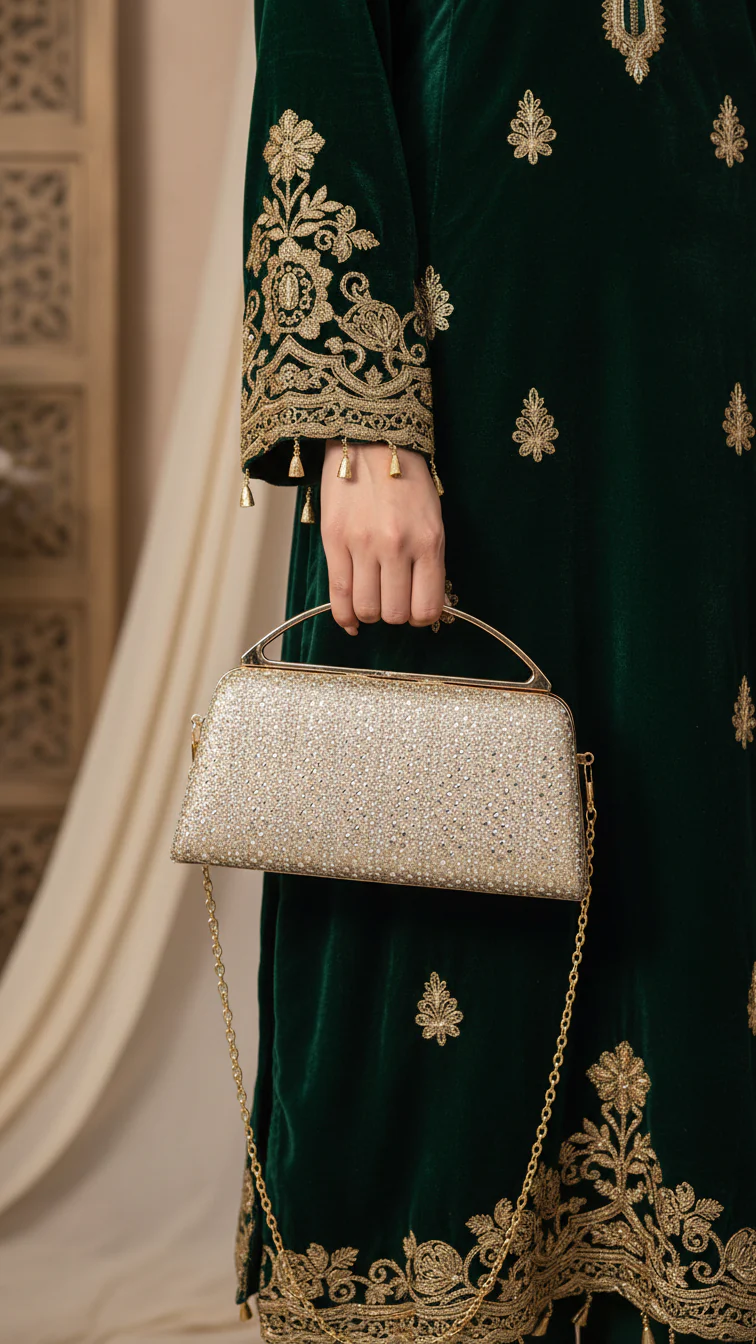 Golden Fancy Clutch P24188