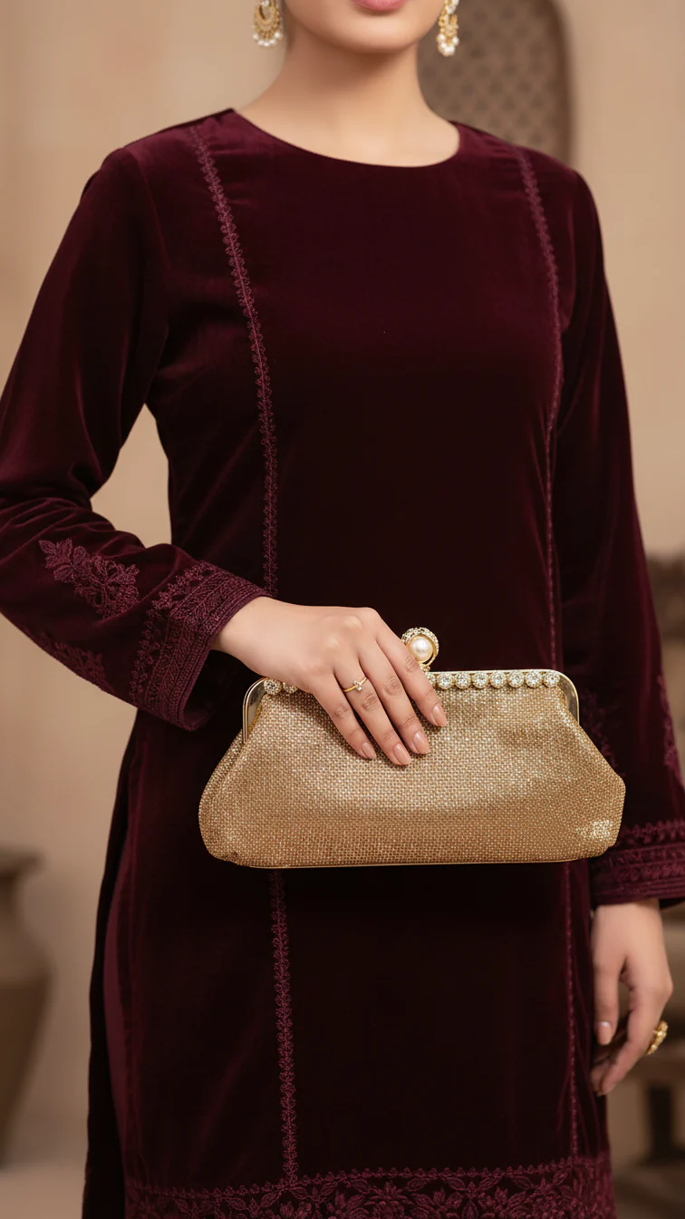Golden Fancy Clutch p24239