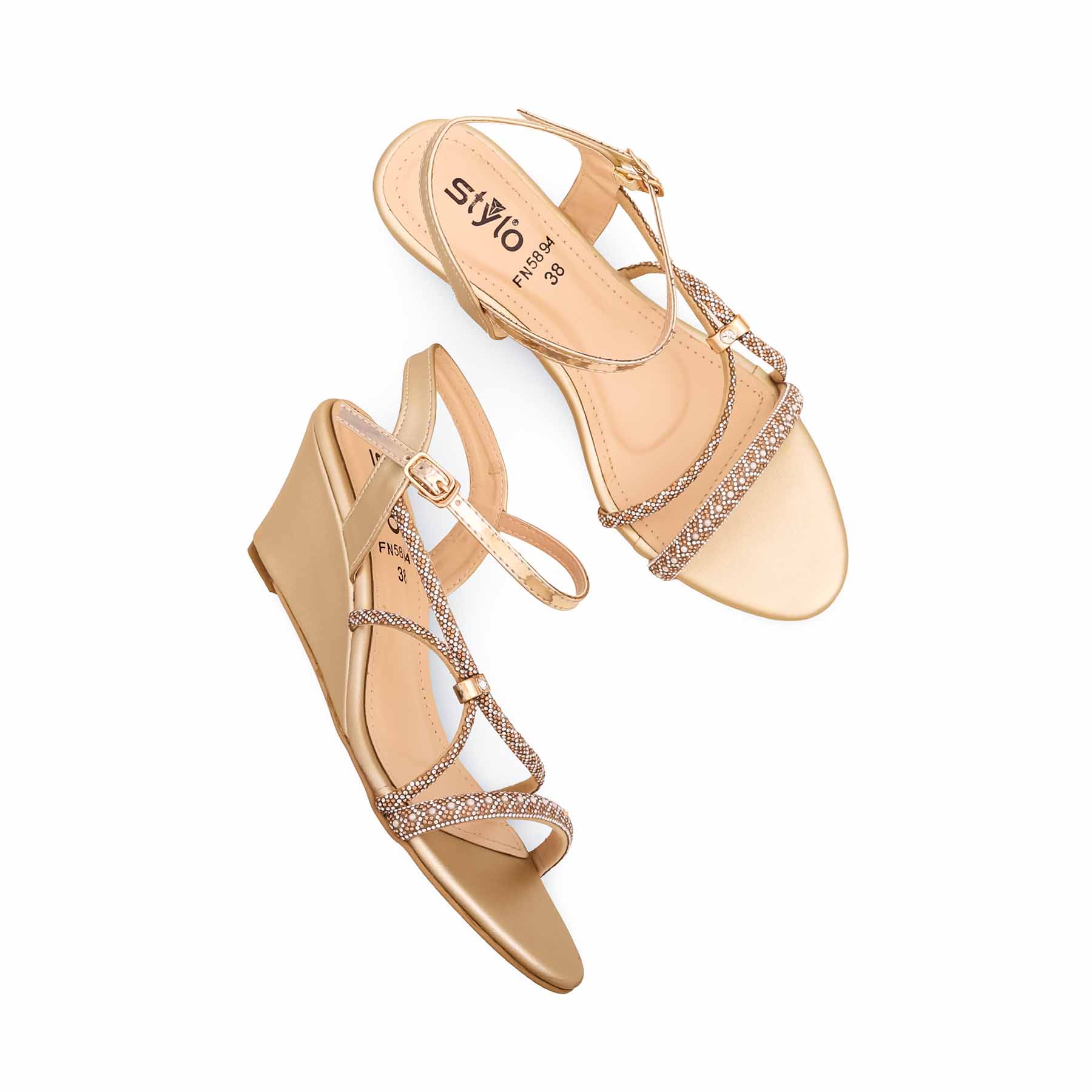 Golden Fancy Sandal FN5894 - Image 5