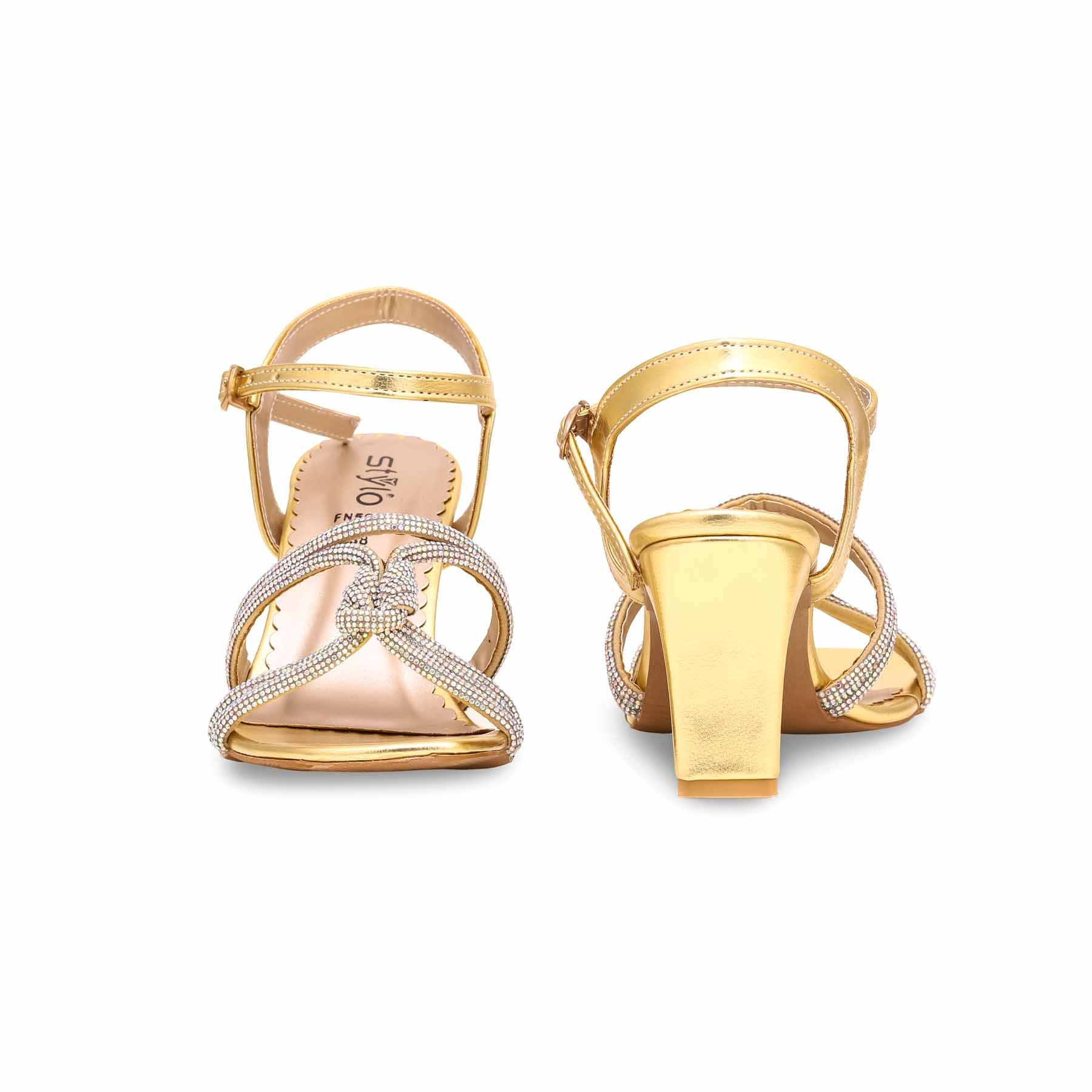 Golden Fancy Sandal FN5901 - Image 4