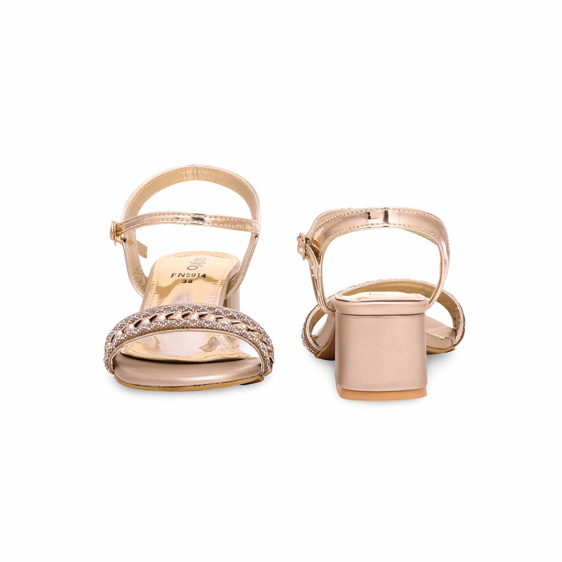Golden Fancy Sandal FN5914 - Image 3