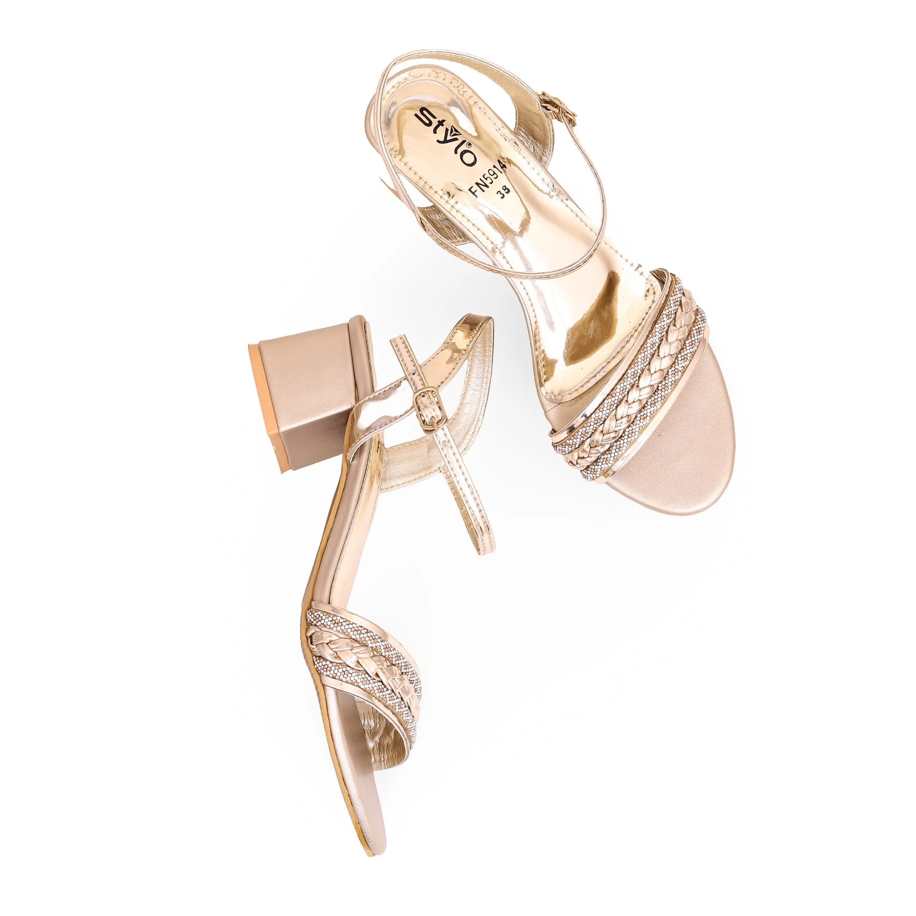 Golden Fancy Sandal FN5914 - Image 4