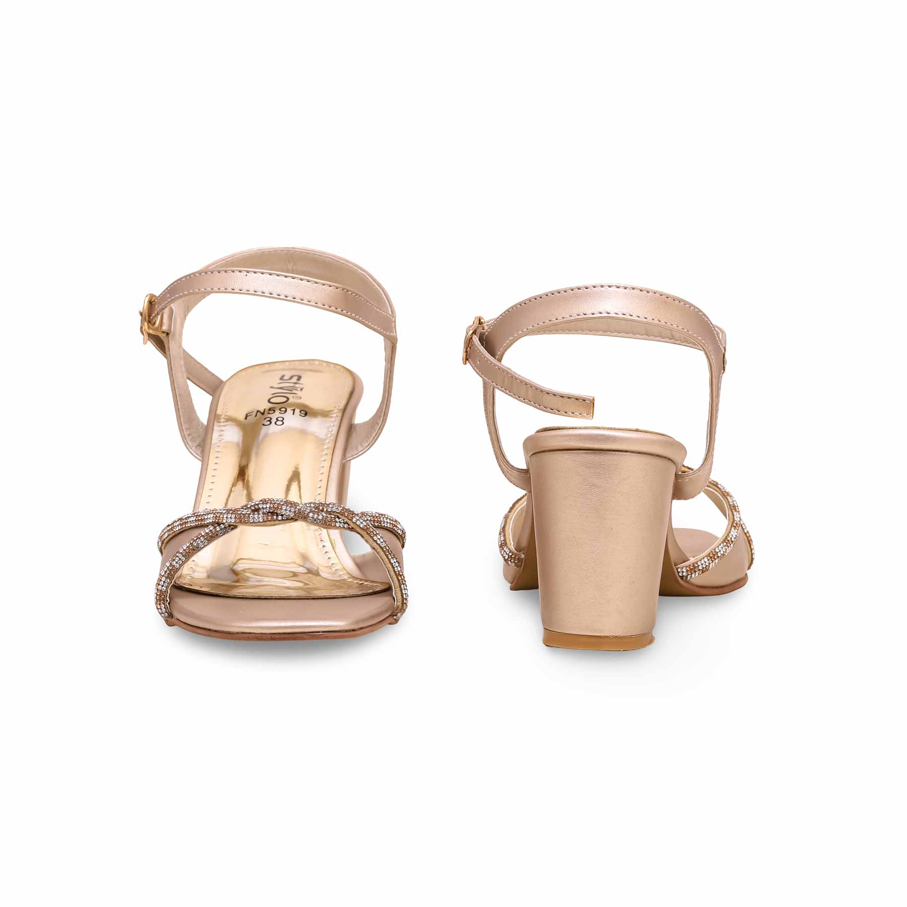 Golden Fancy Sandal FN5919 - Image 3
