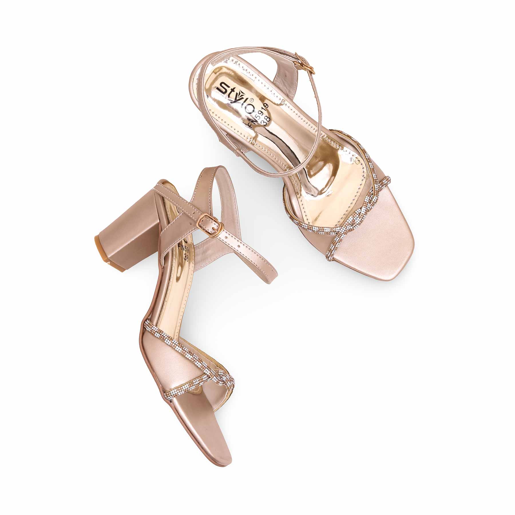 Golden Fancy Sandal FN5919 - Image 4