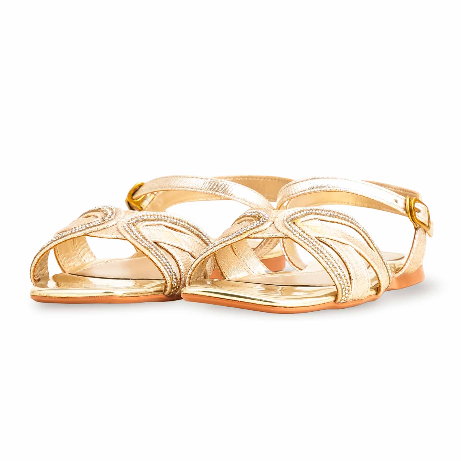 Golden Fancy Sandal FN5933 - Image 2