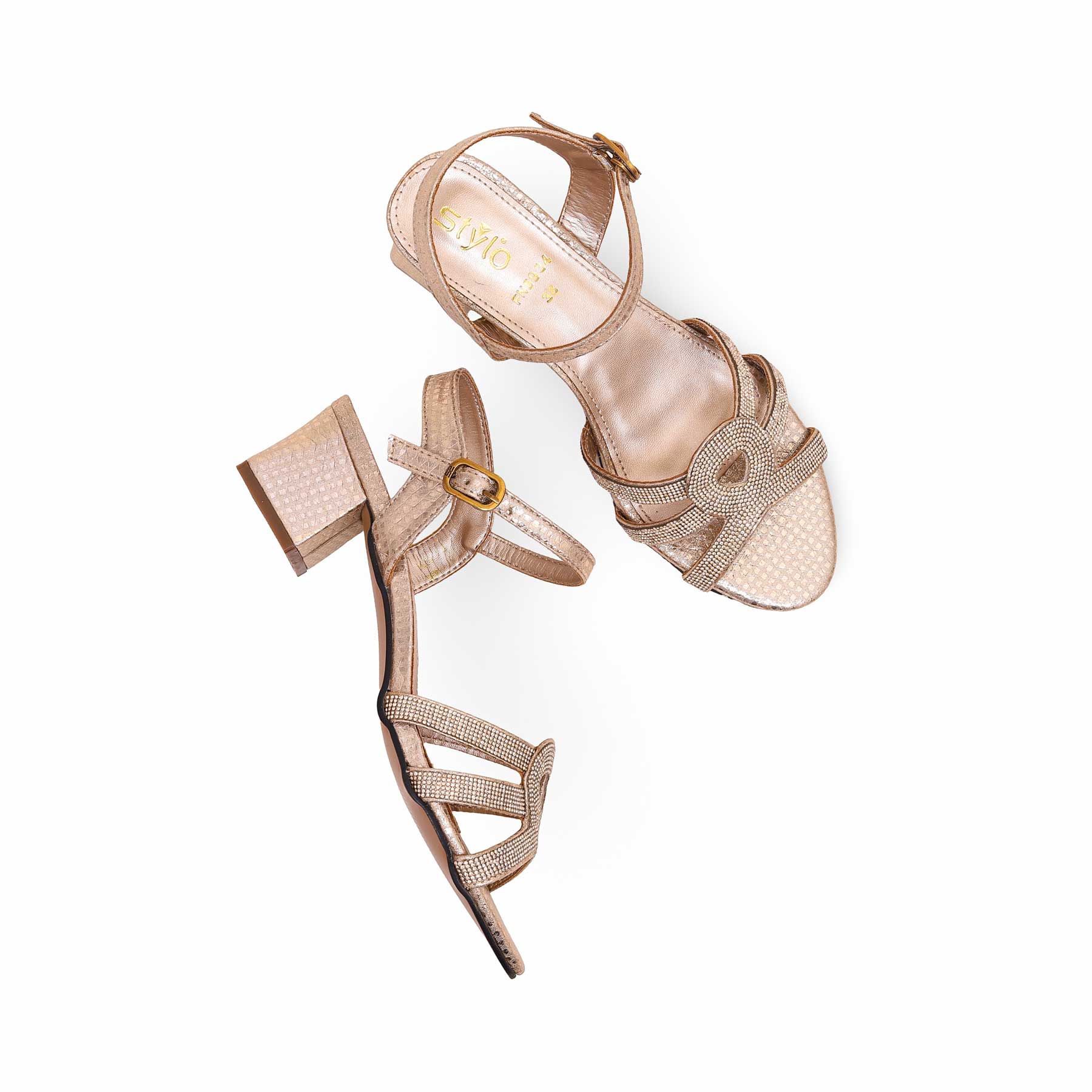 Golden Fancy Sandal FN5934 - Image 5
