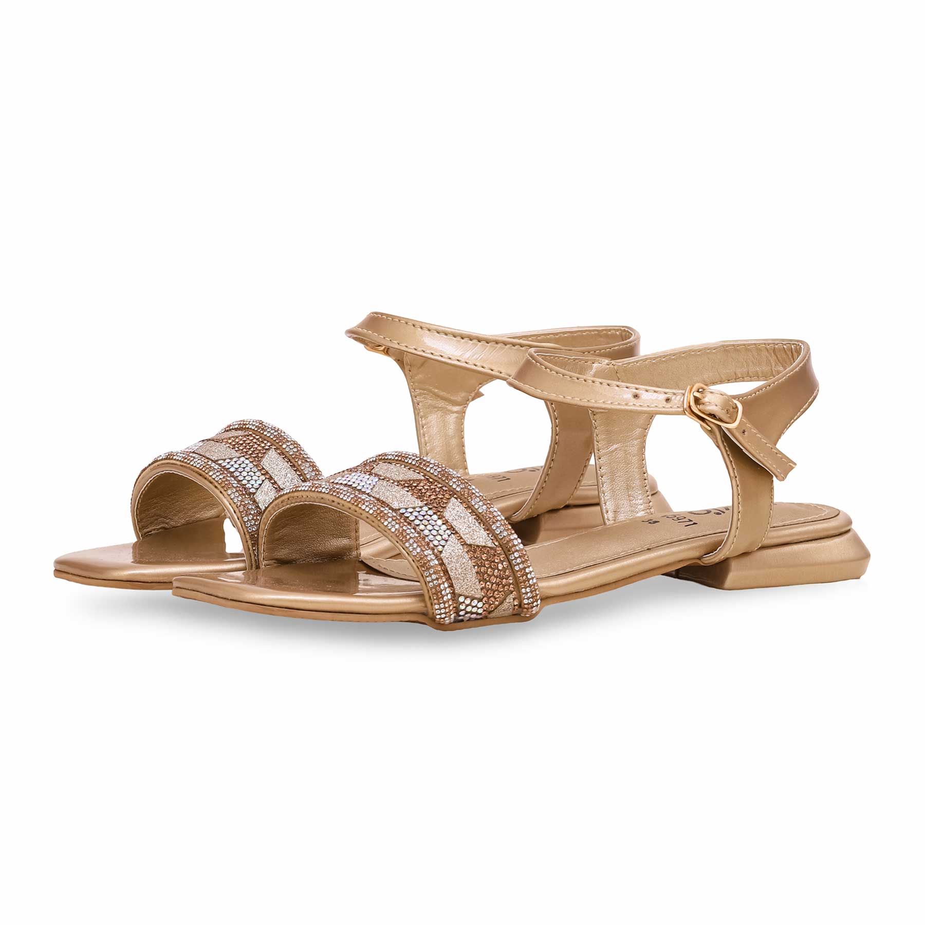 Golden Fancy Sandal FN5971 - Image 2