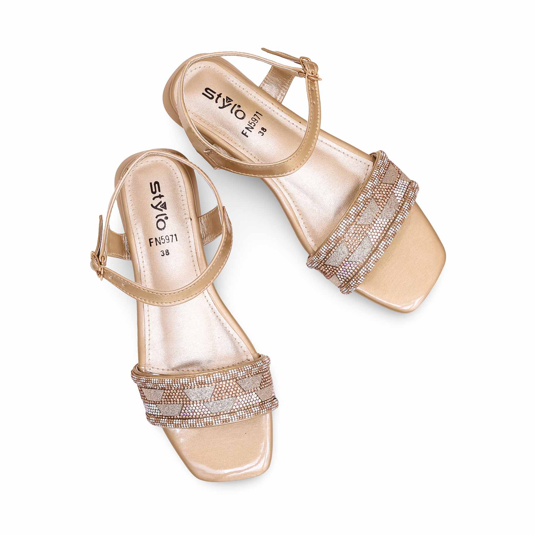 Golden Fancy Sandal FN5971 - Image 4