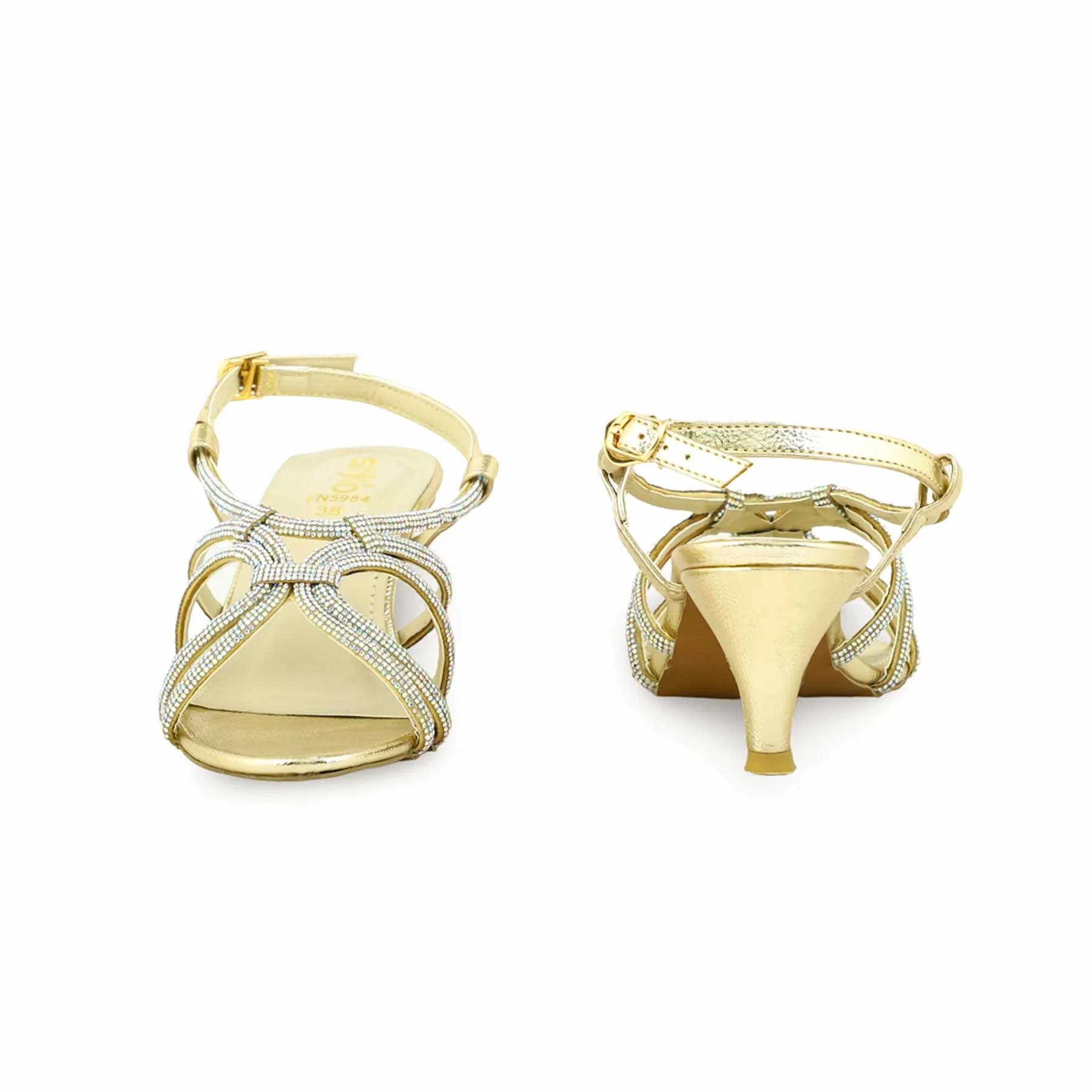 Golden Fancy Sandal FN5984 - Image 4