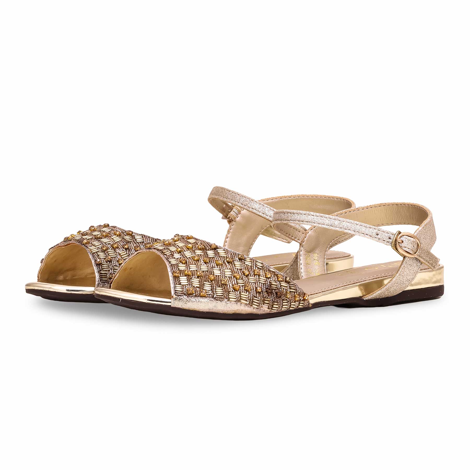Golden Fancy Sandal FN5998 - Image 2