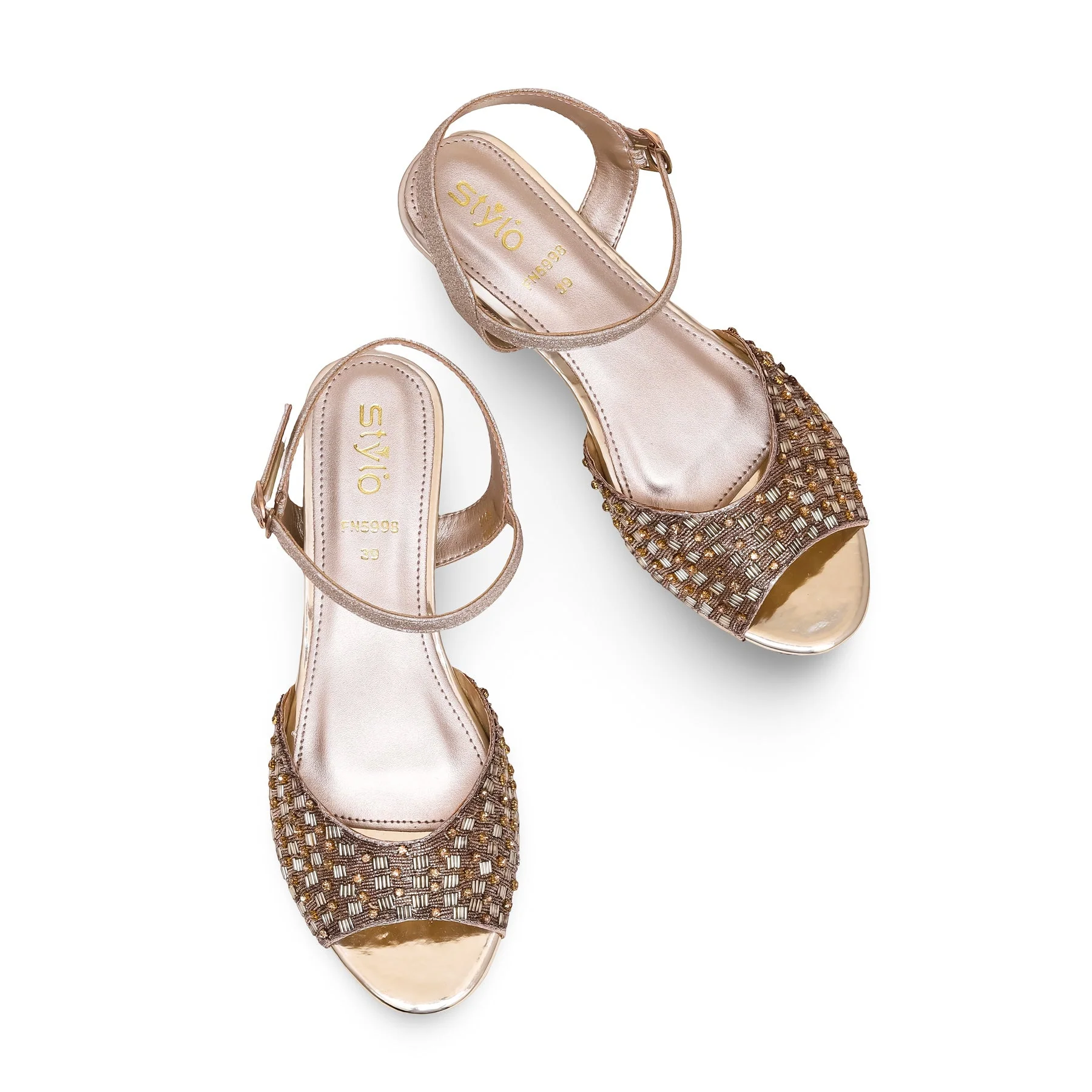 Golden Fancy Sandal FN5998 - Image 4