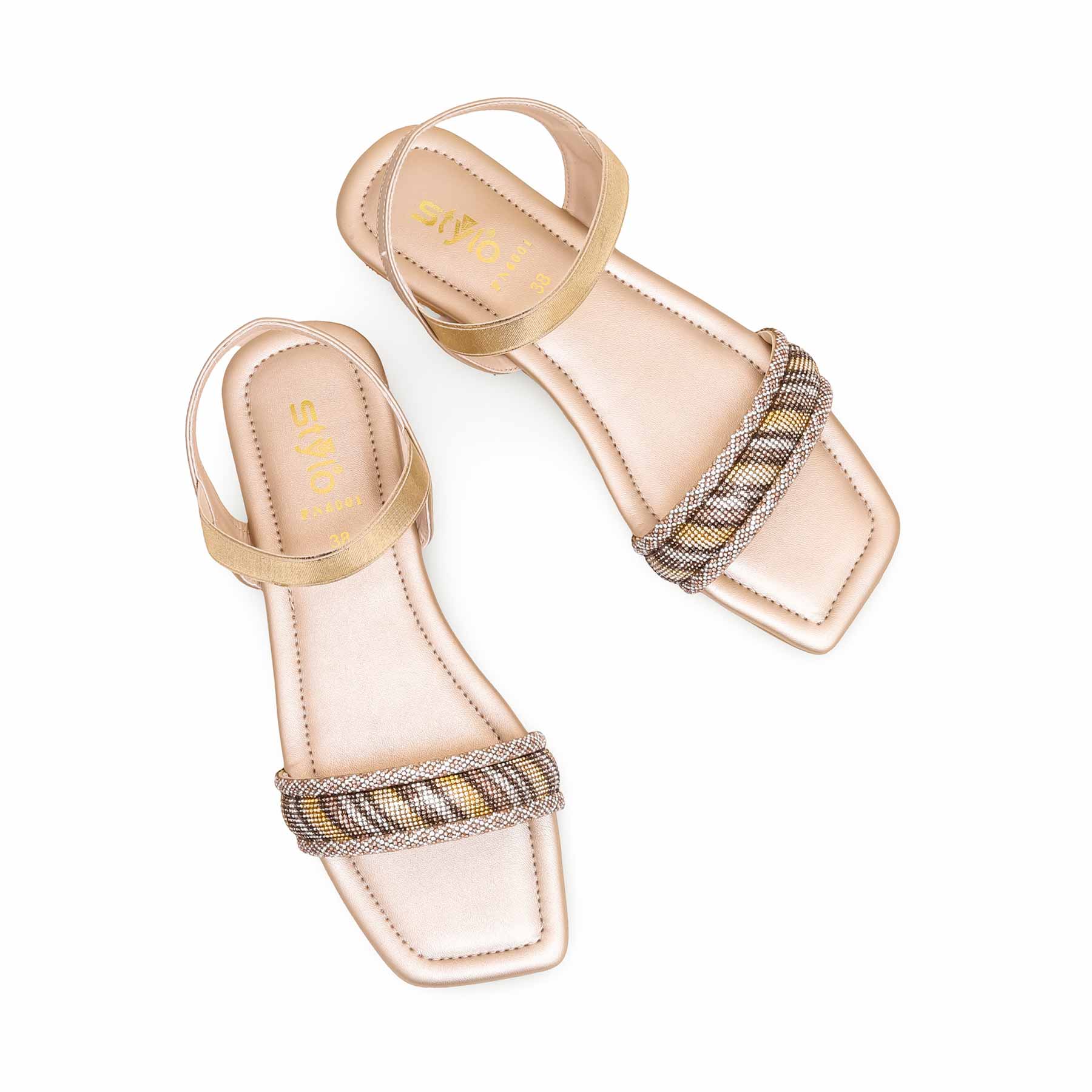 Golden Fancy Sandal FN6001 - Image 5