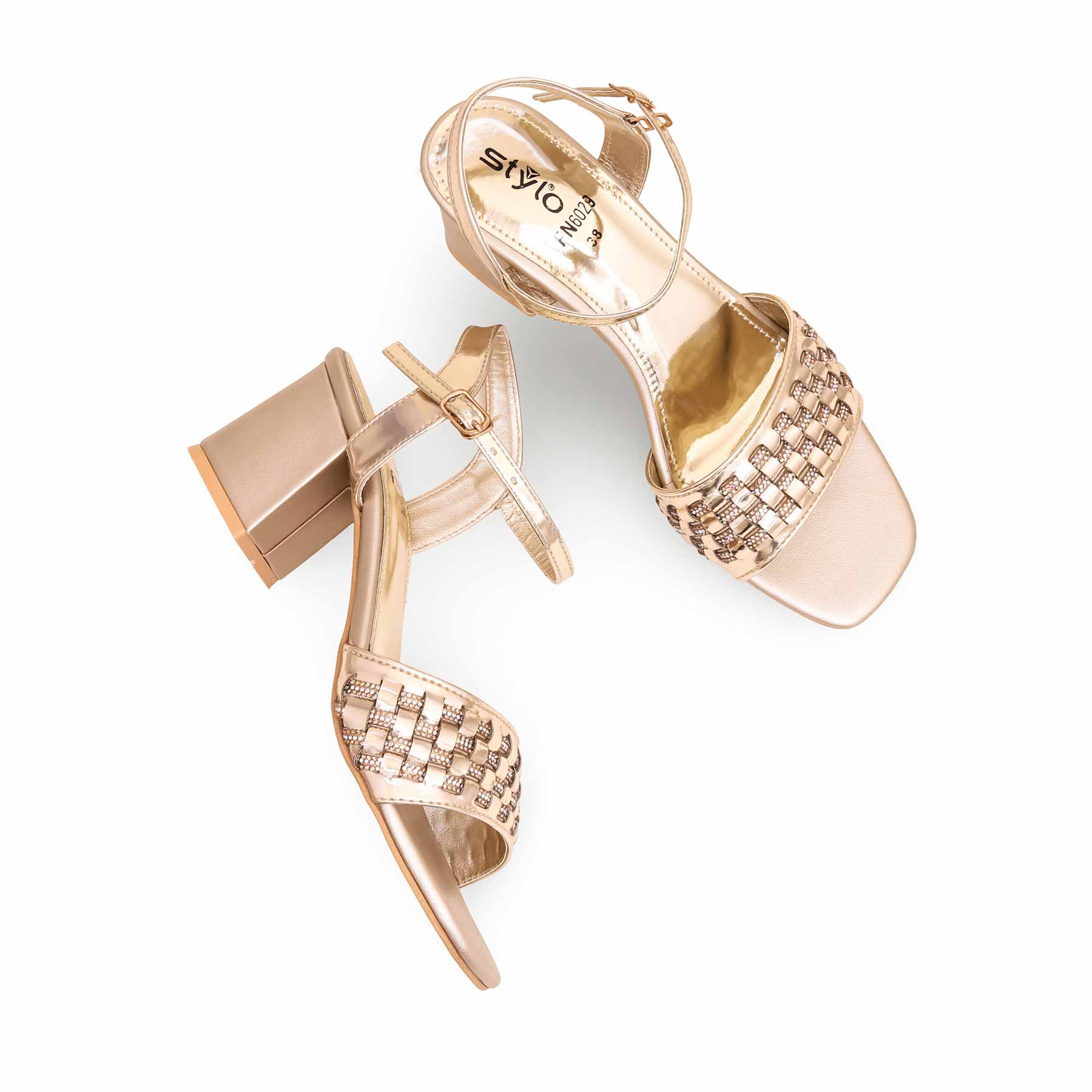 Golden Fancy Sandal FN6029 - Image 4