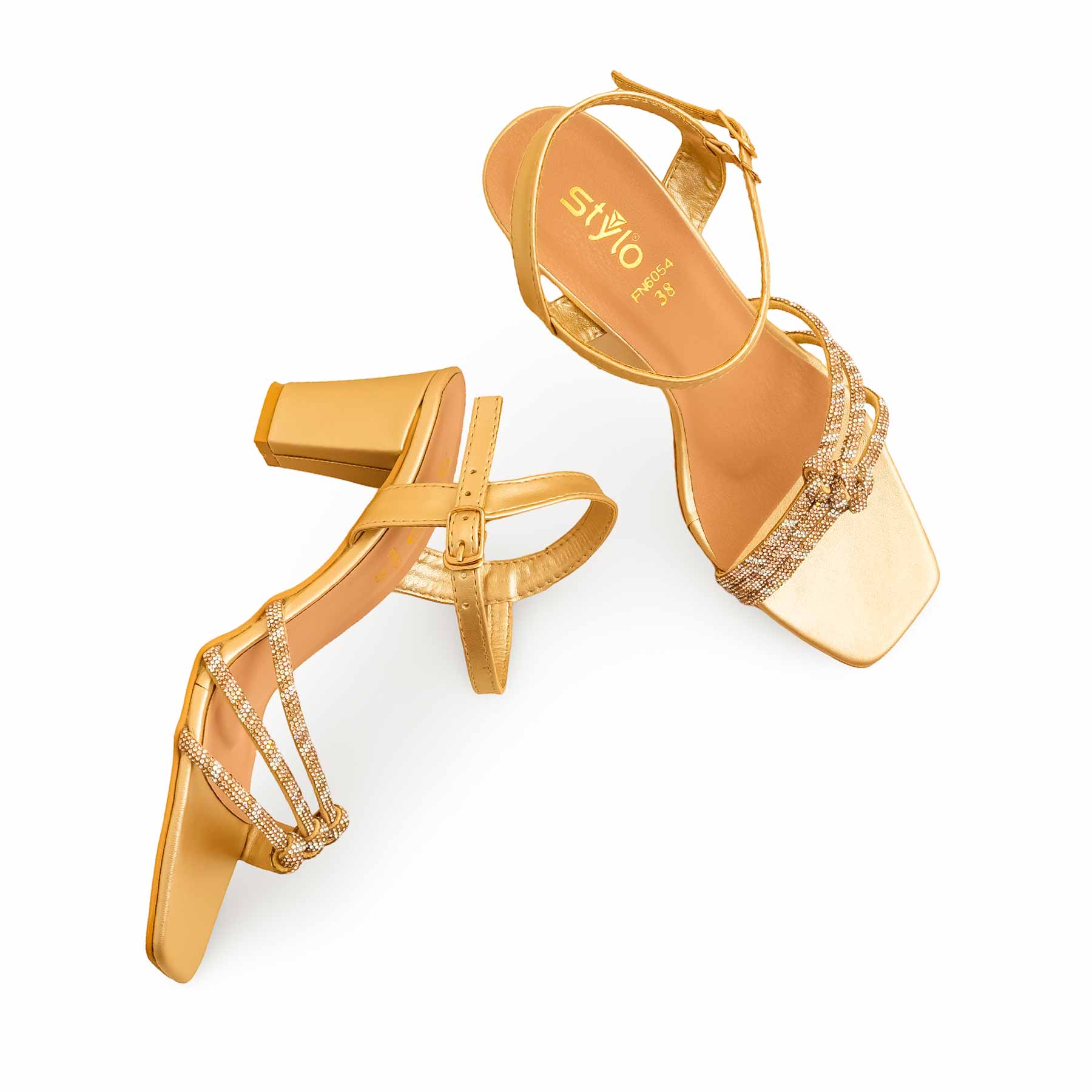 Golden Fancy Sandal FN6054 - Image 3