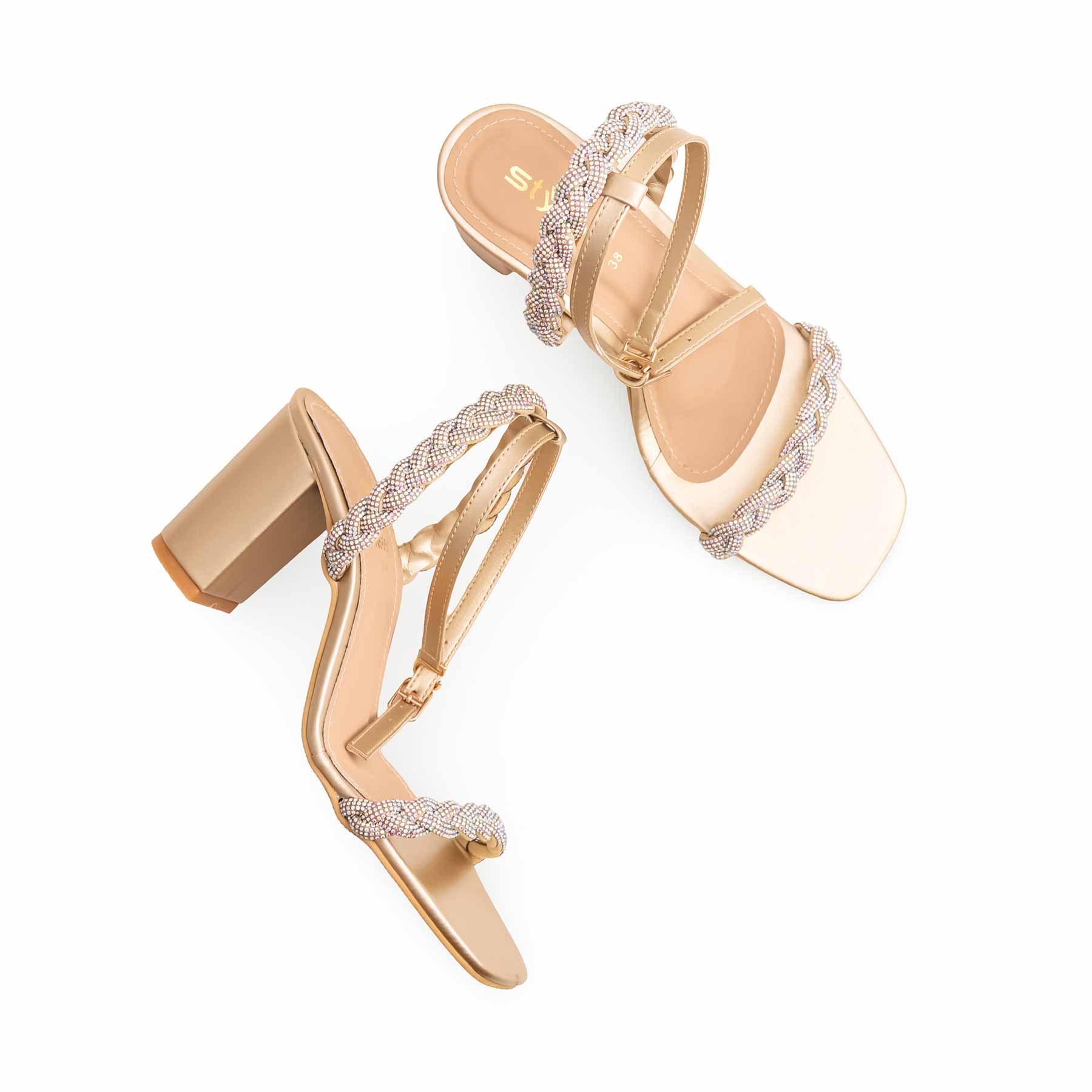 Golden Fancy Sandal FN6055 - Image 5
