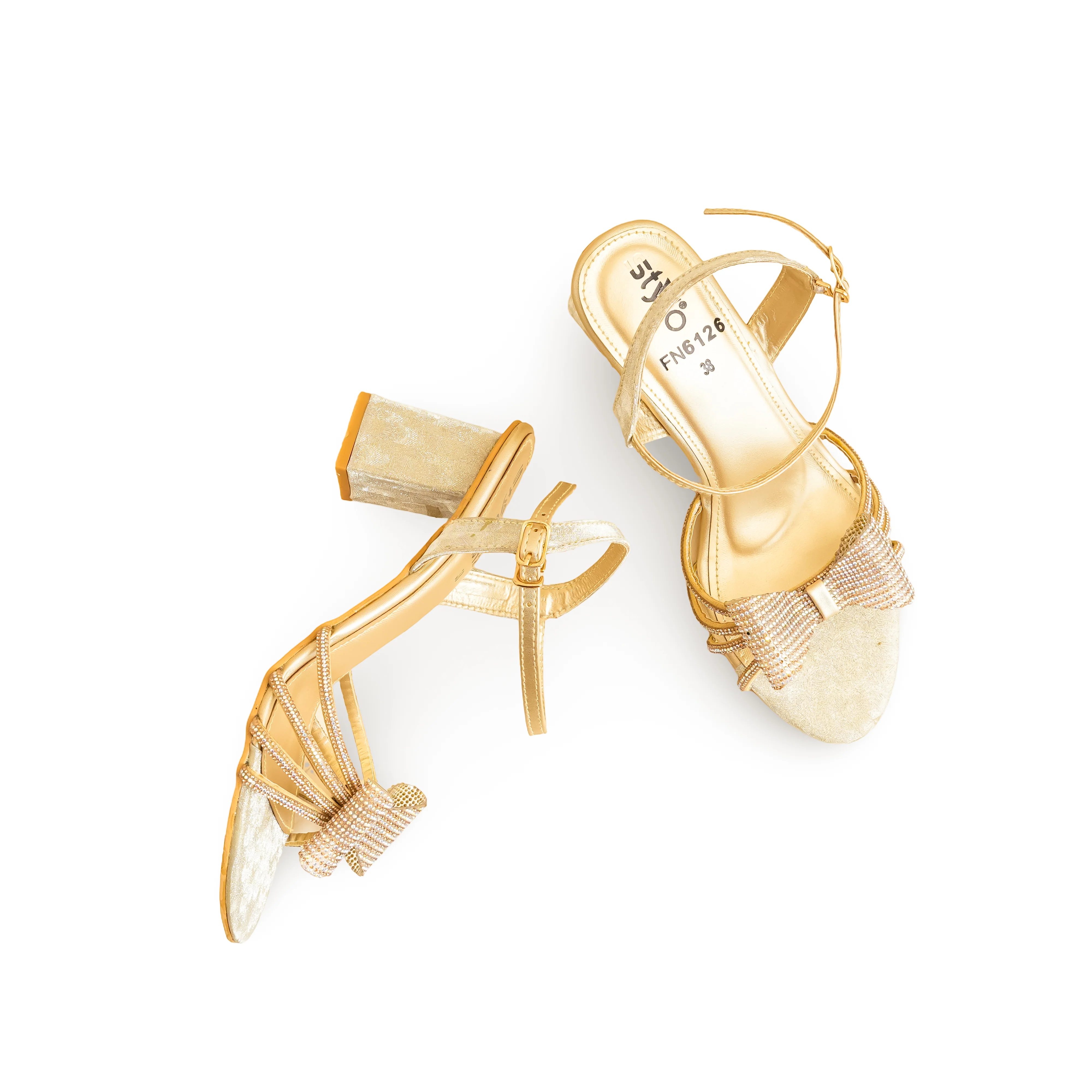Golden Fancy Sandal FN6126 - Image 5