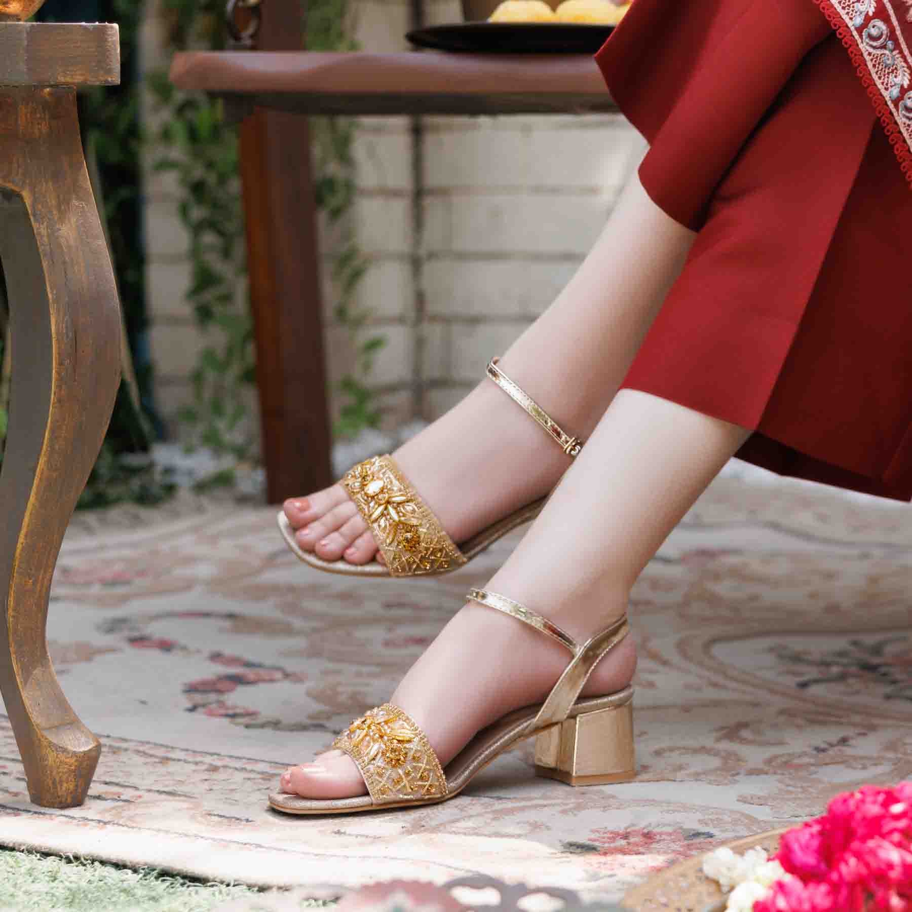 Golden Fancy Sandal FN6129 - Image 2