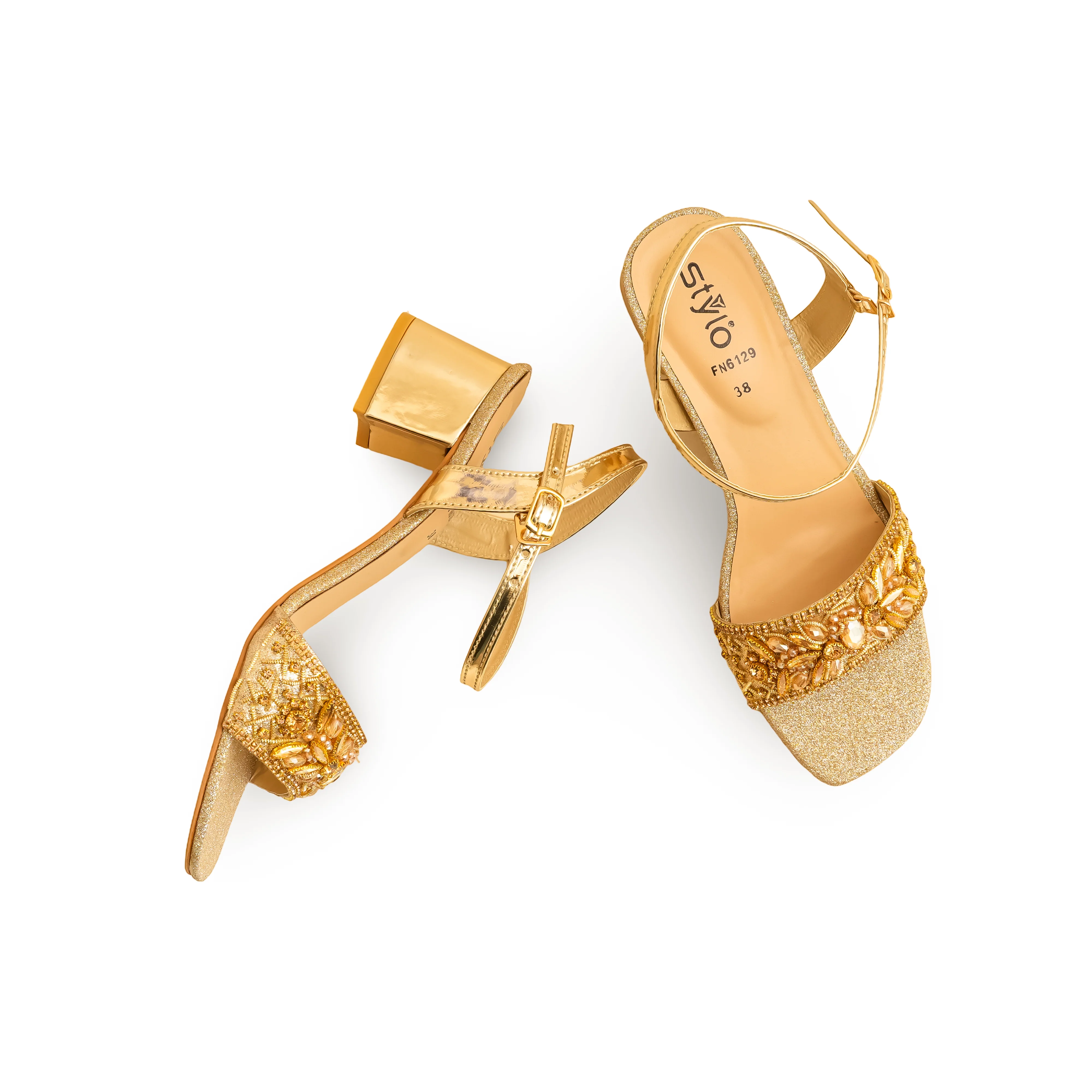 Golden Fancy Sandal FN6129 - Image 6