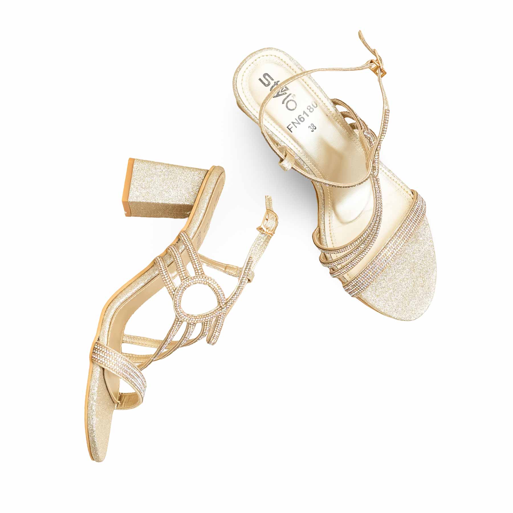 Golden Fancy Sandal FN6180 - Image 5