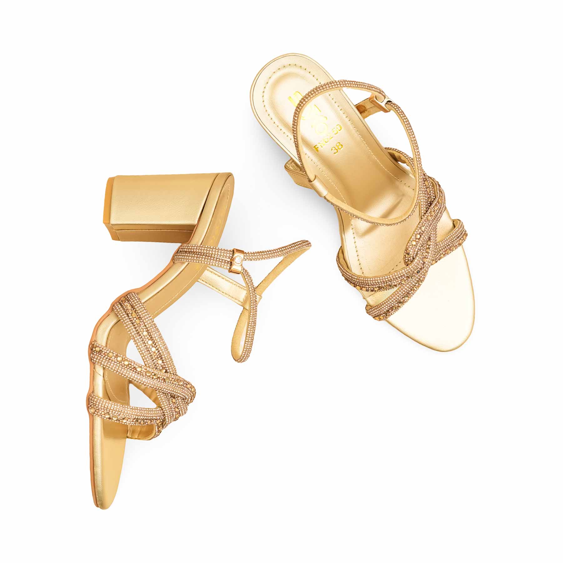 Golden Fancy Sandal FN6250 - Image 5