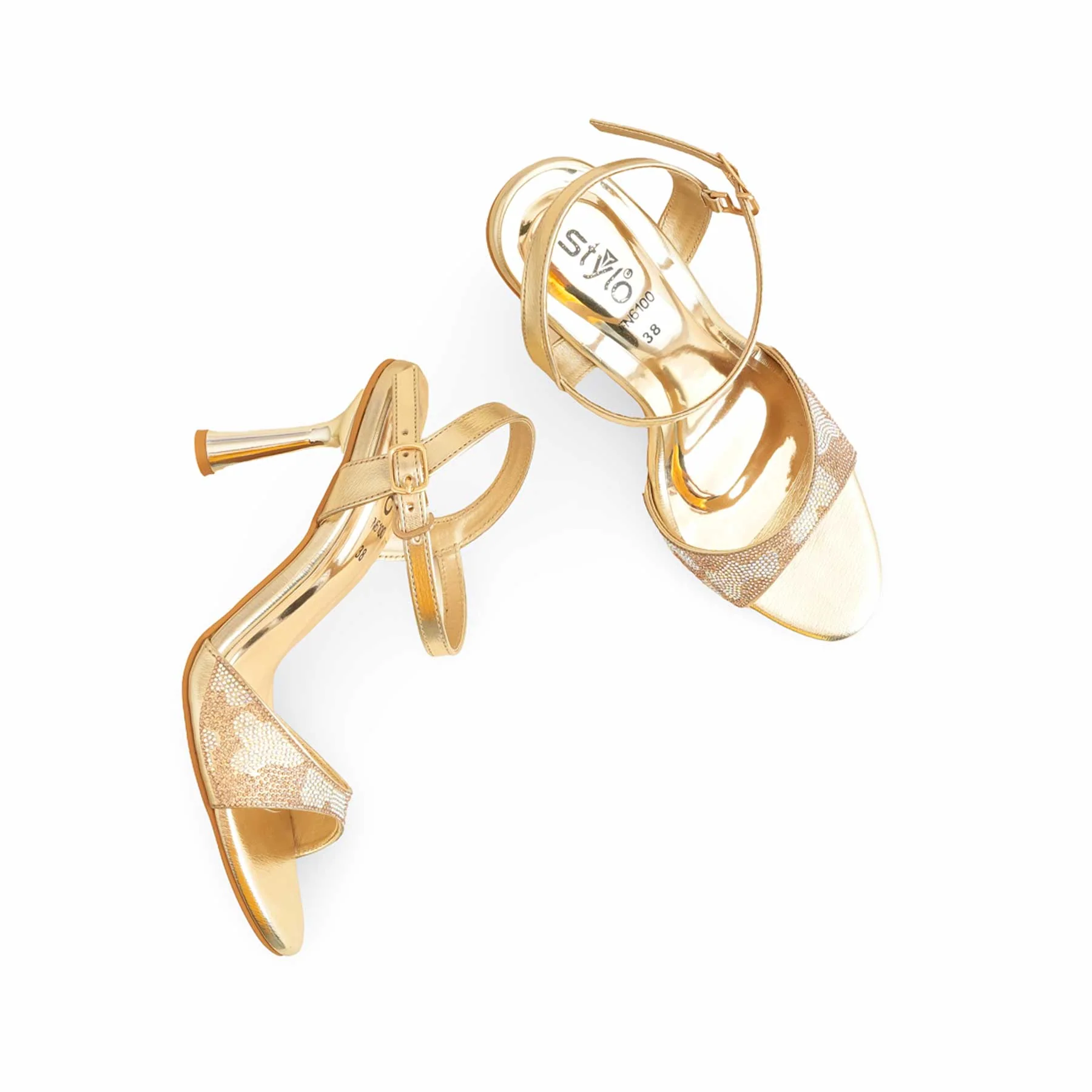 Golden Fancy Sandal For Ladies FN6100 - Image 5