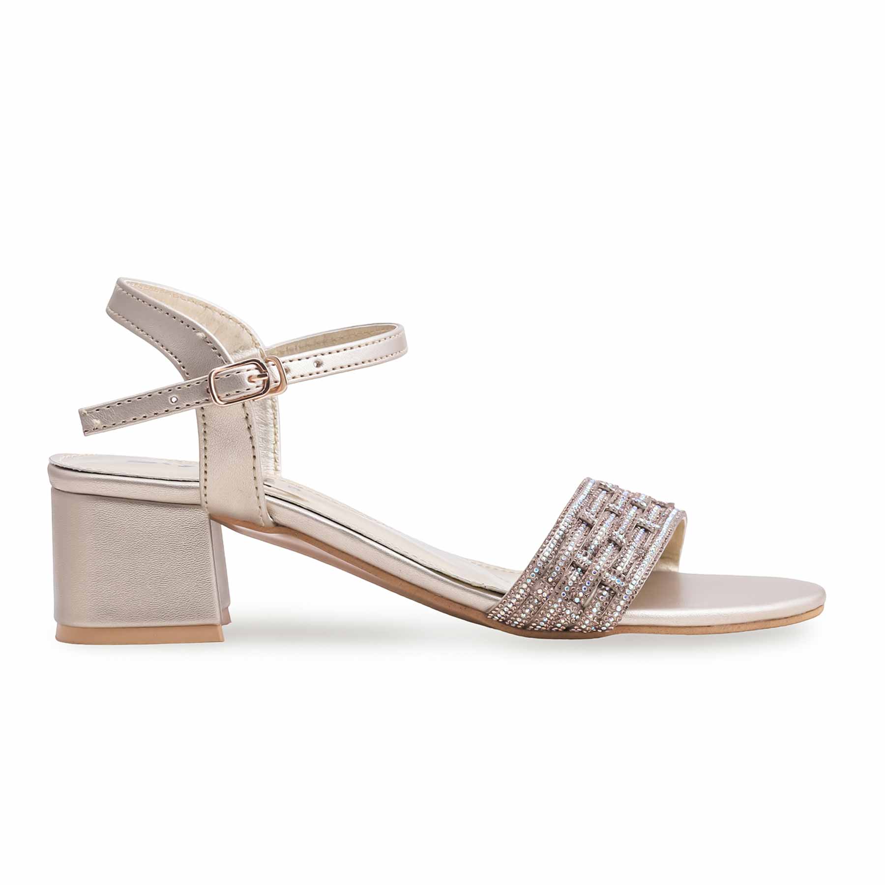 Golden Fancy Sandal for Women FN6028 - Image 2