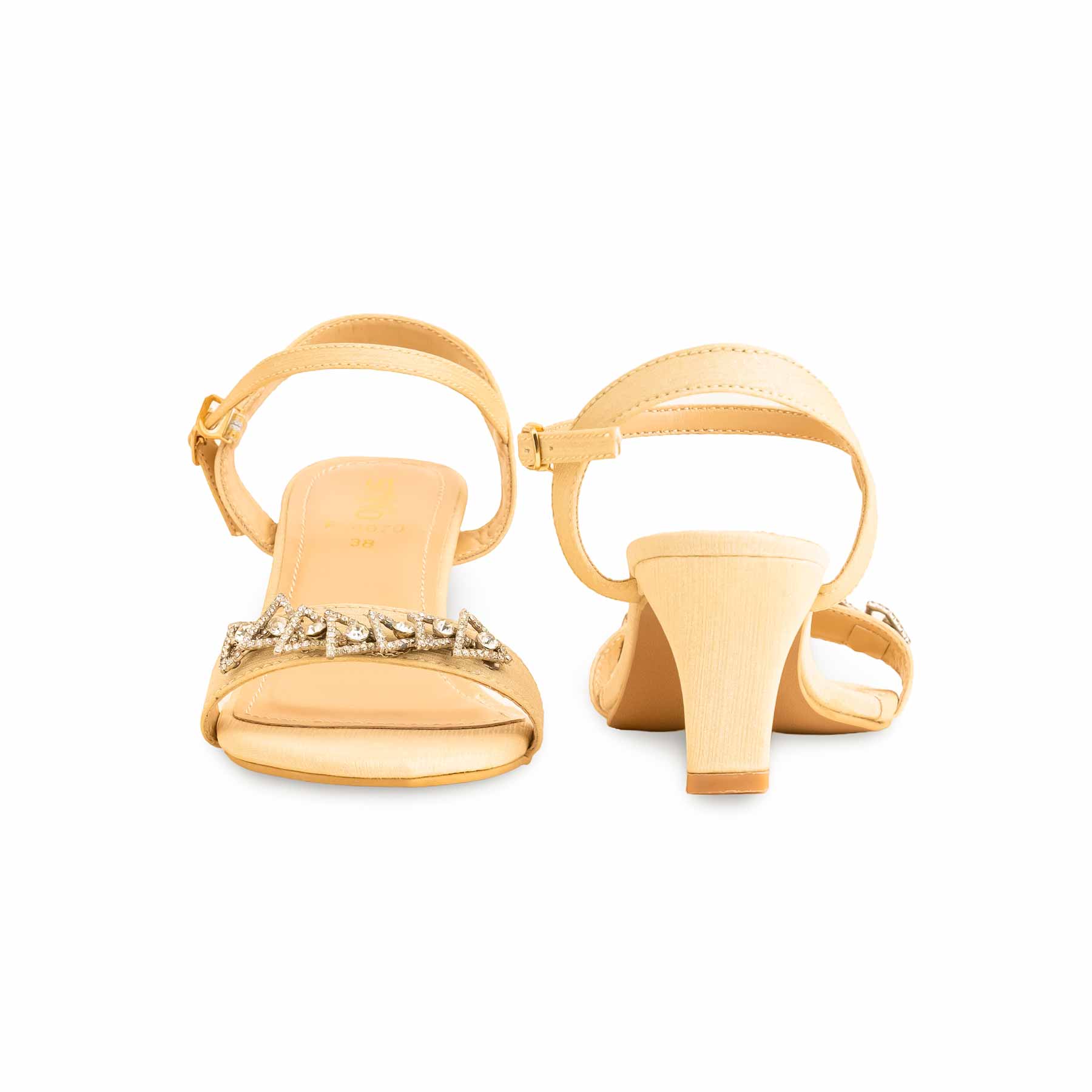 Golden Fancy Sandal For Women FN6070 - Image 4