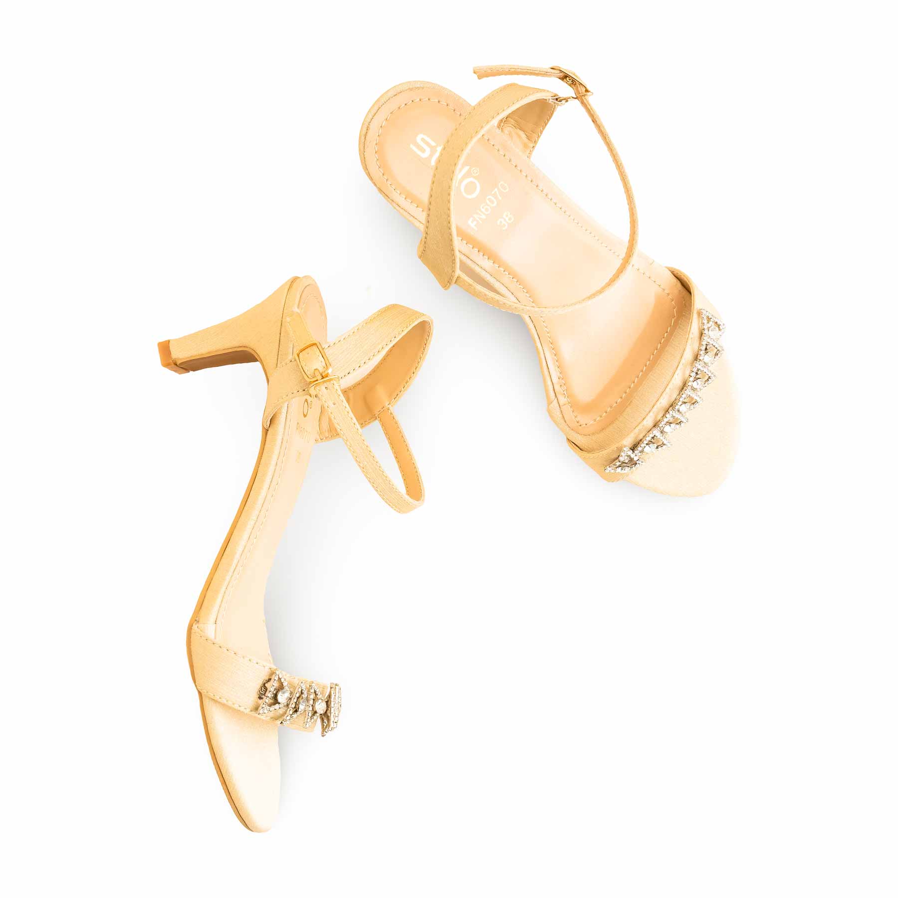 Golden Fancy Sandal For Women FN6070 - Image 5