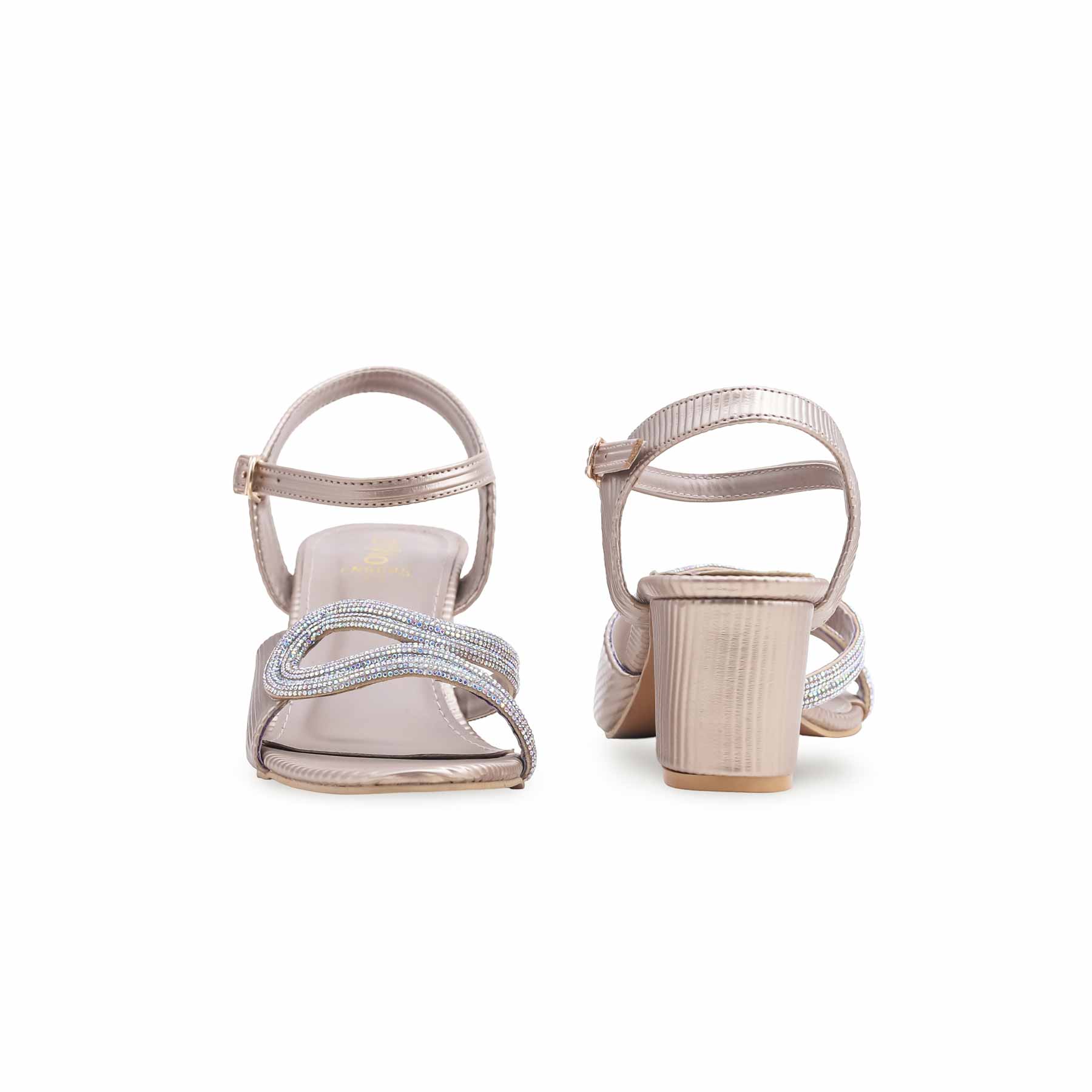 Golden Fancy Sandal for Women FN6095 - Image 4