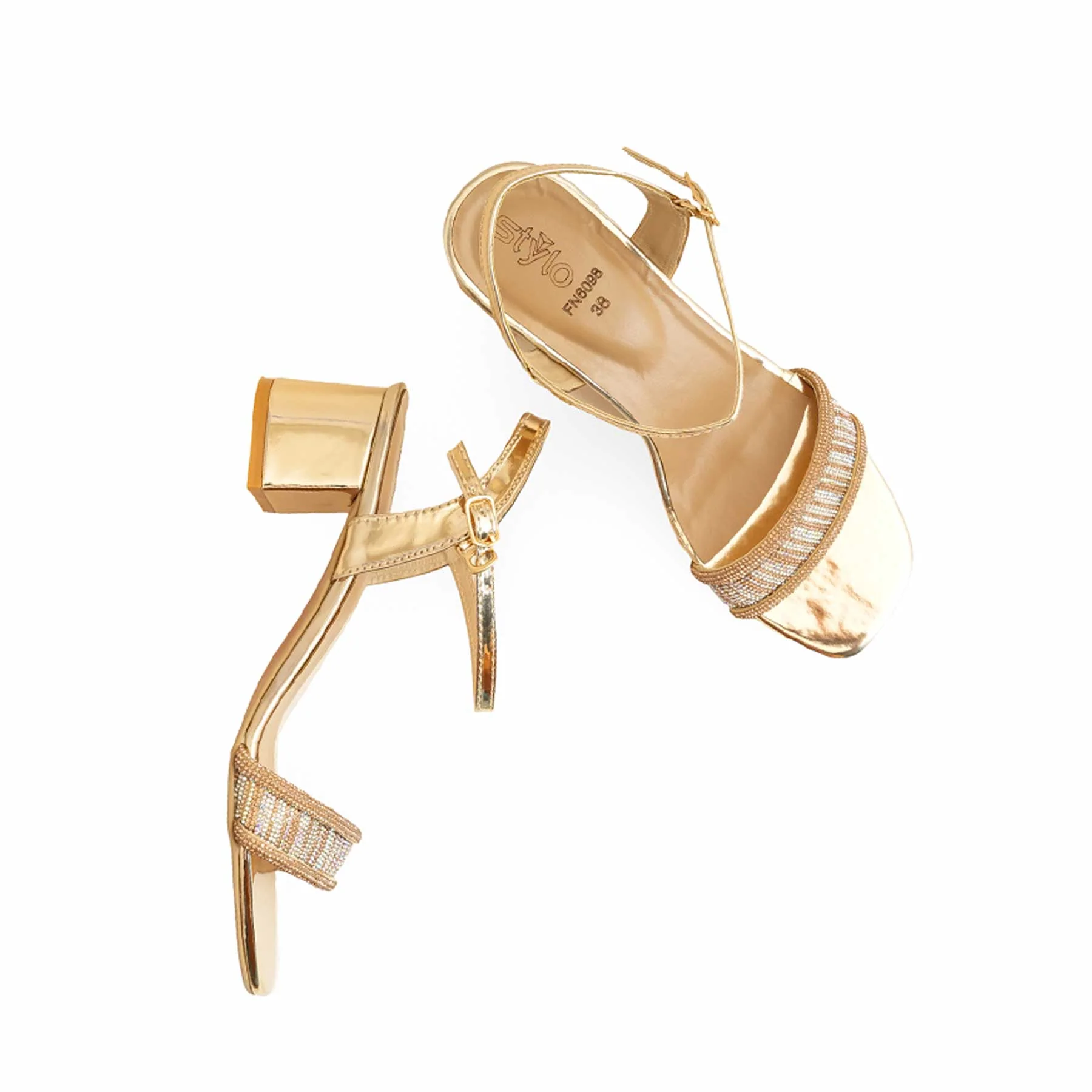 Golden Fancy Sandal For Women FN6098 - Image 5