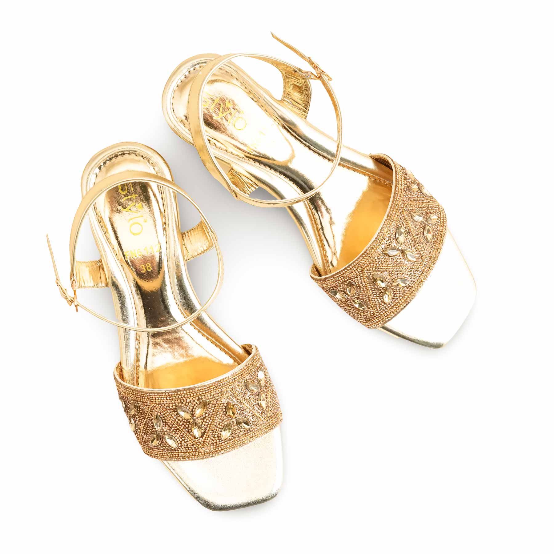 Golden Fancy Sandal For Women FN6112 - Image 5