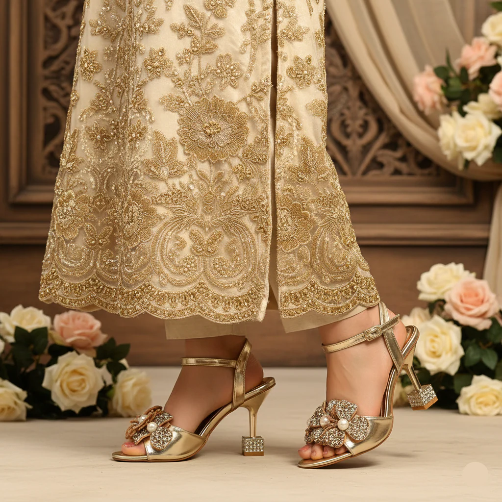 Golden Fancy Bridal Sandal FN6185 - Image 2