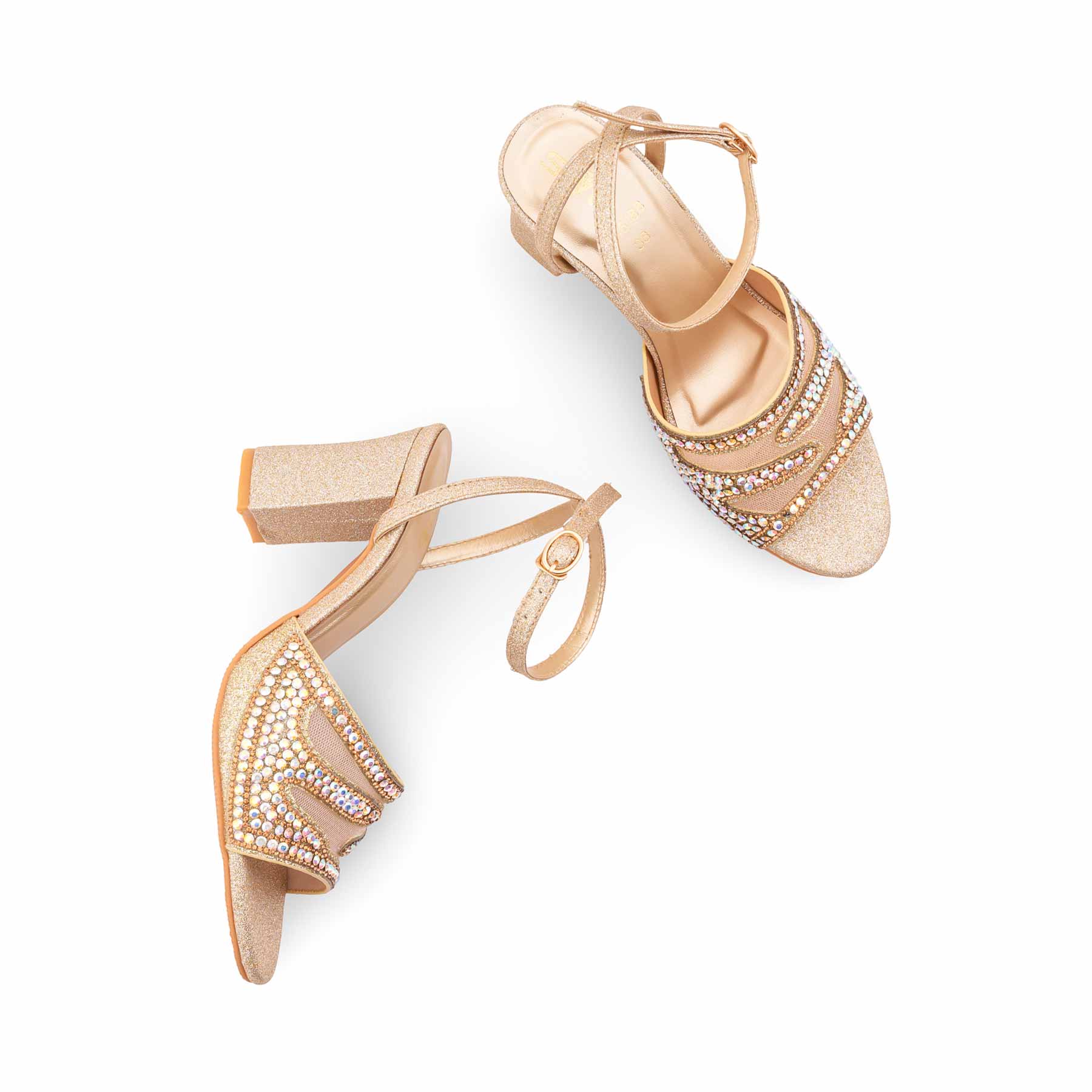 Golden Fancy Sandal For Women FN6188 - Image 5