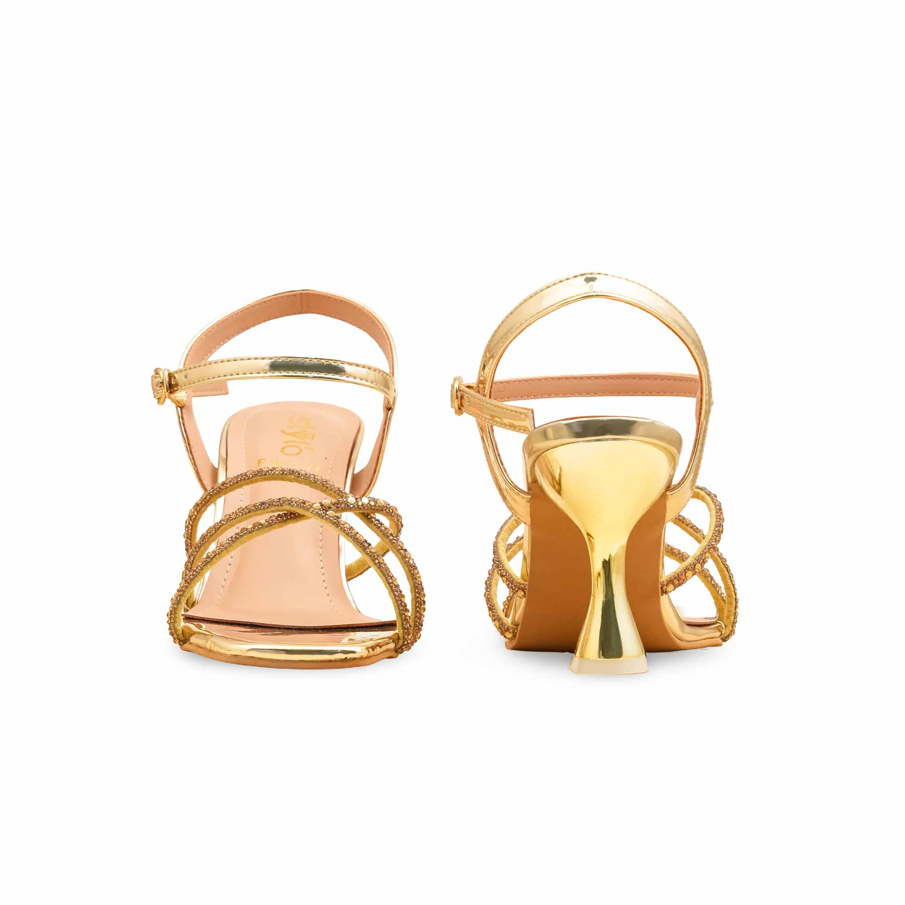 Golden Fancy Sandal For Women FN6197 - Image 4