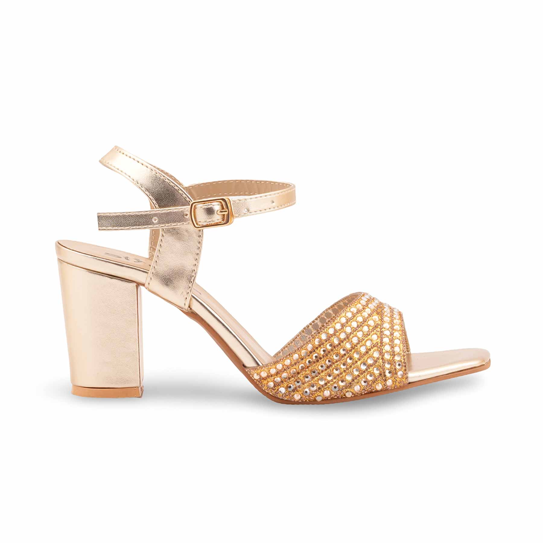 Golden Fancy Sandal For Women FN6203 - Image 2