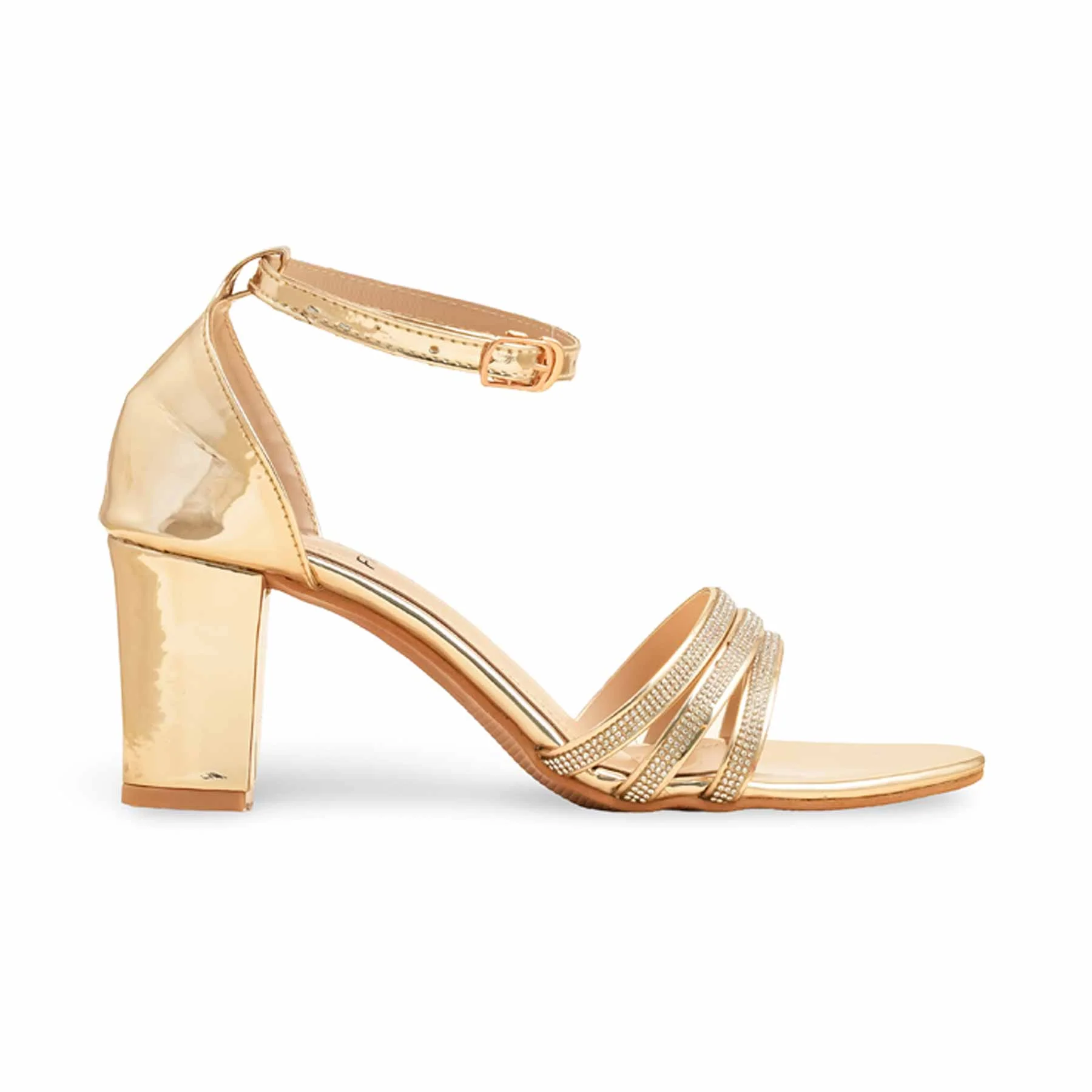 Golden Fancy Sandal For Women FN6209 - Image 2