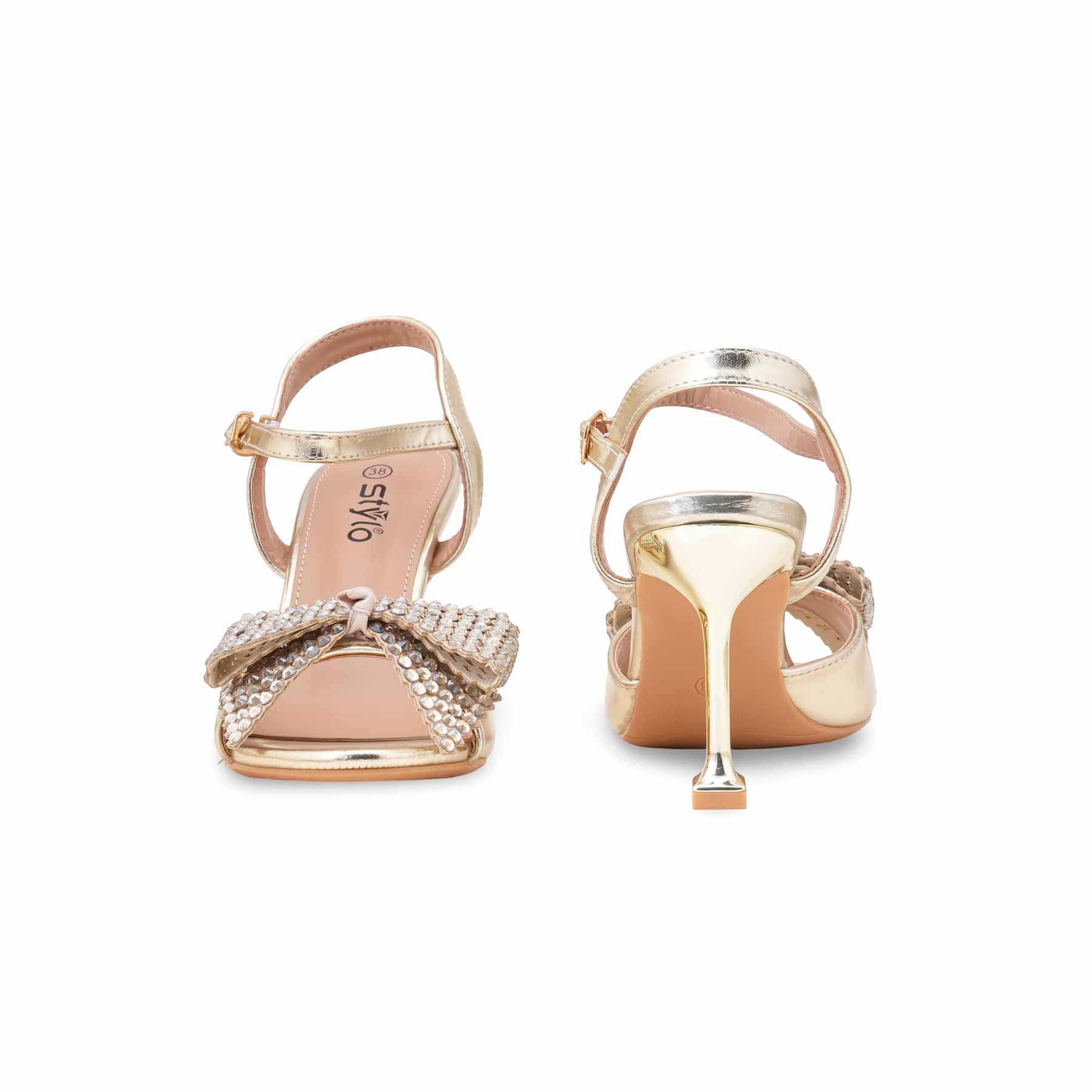 Golden Fancy Sandal For Women FN6236 - Image 4